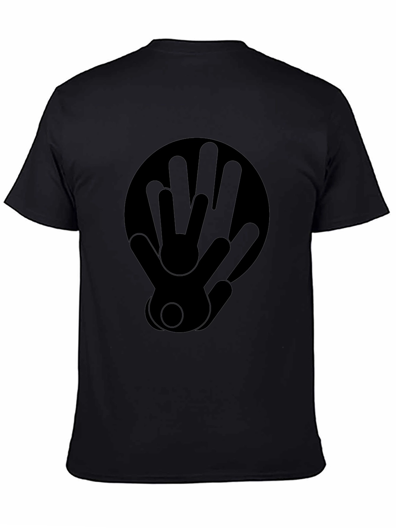 Black Graphic Print Tee - Peace Love Sign Black view 4