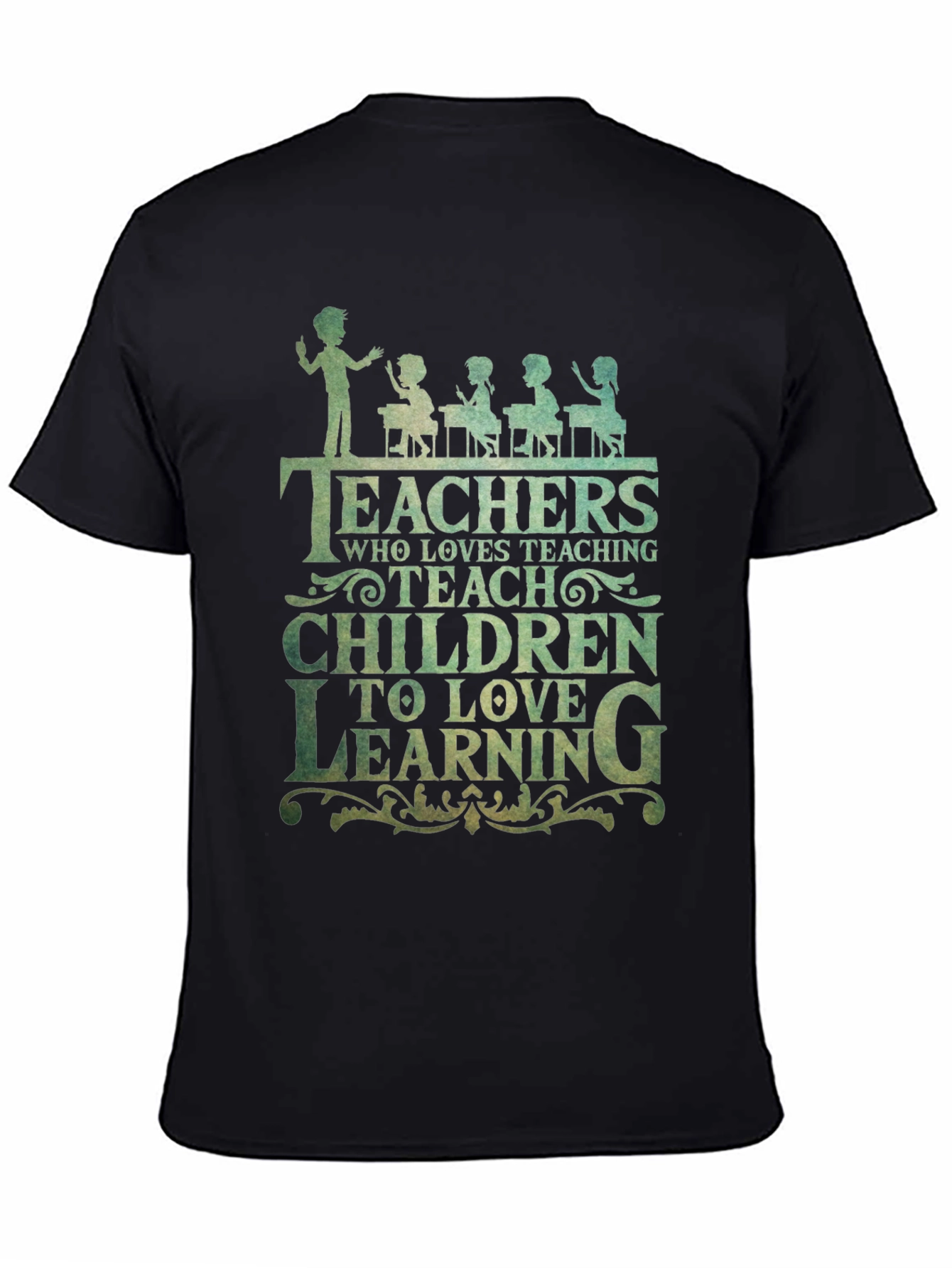Black Teacher Love Teaching Graphic Tee - Black view 4