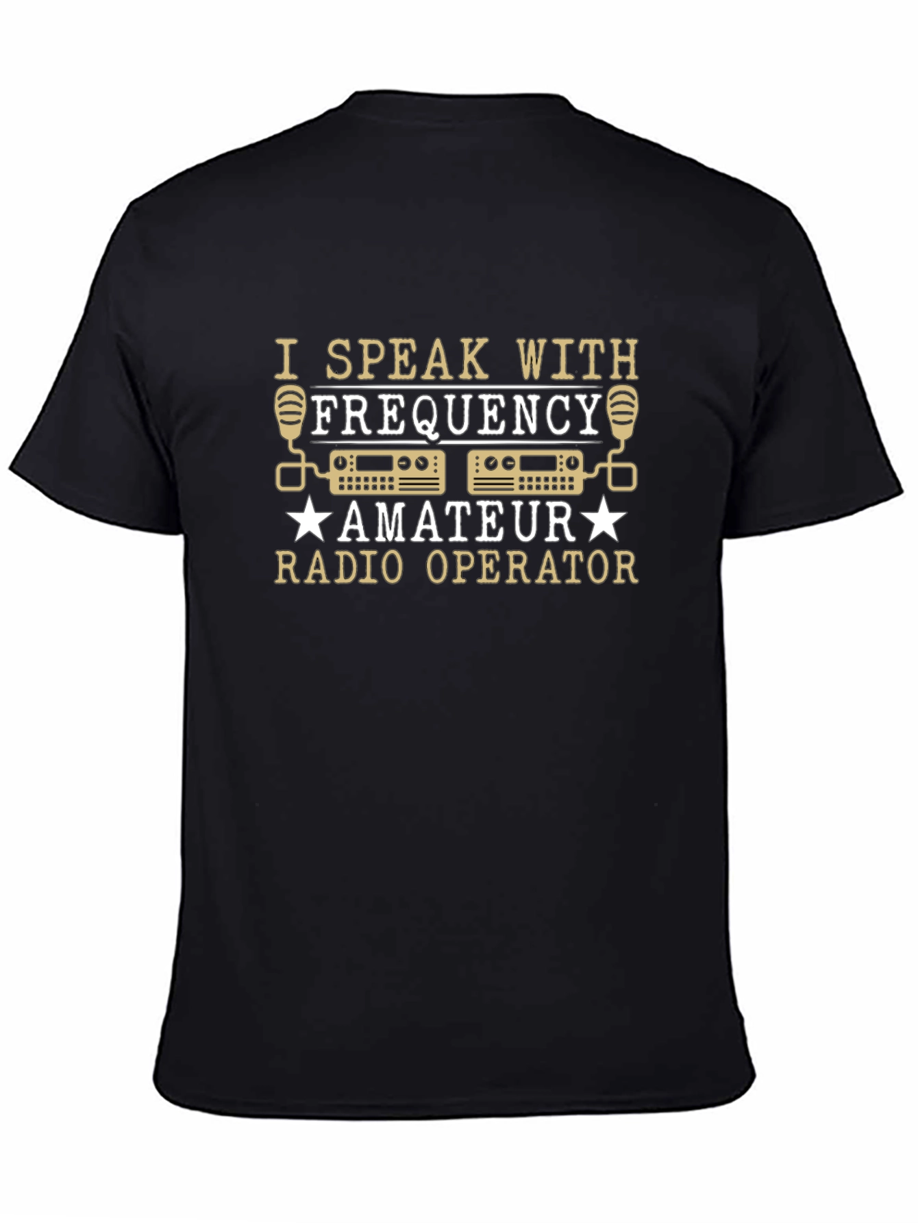 Black Amateur Radio Operator T-Shirt Speak With Frequency Ham Radio Gift view 4