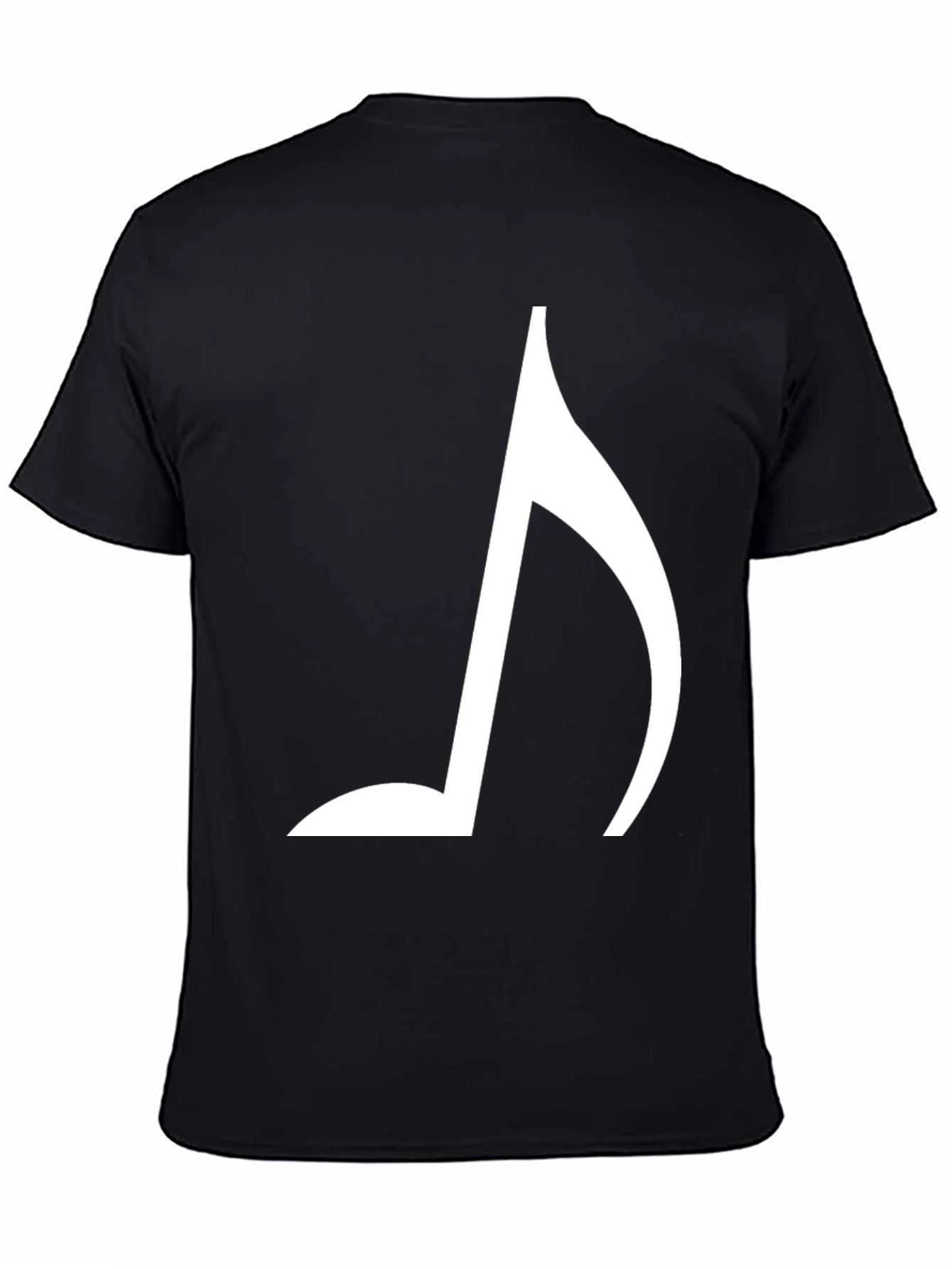 Black Musical Note Graphic Tee - Black Cotton Blend Shirt view 4