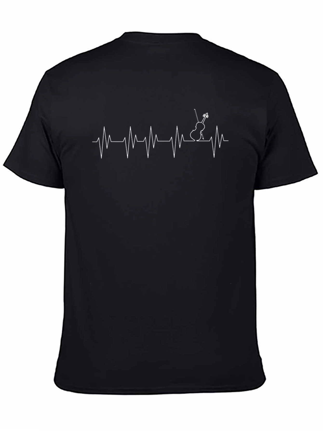 Black Violin Heartbeat Graphic T-Shirt - Black view 4