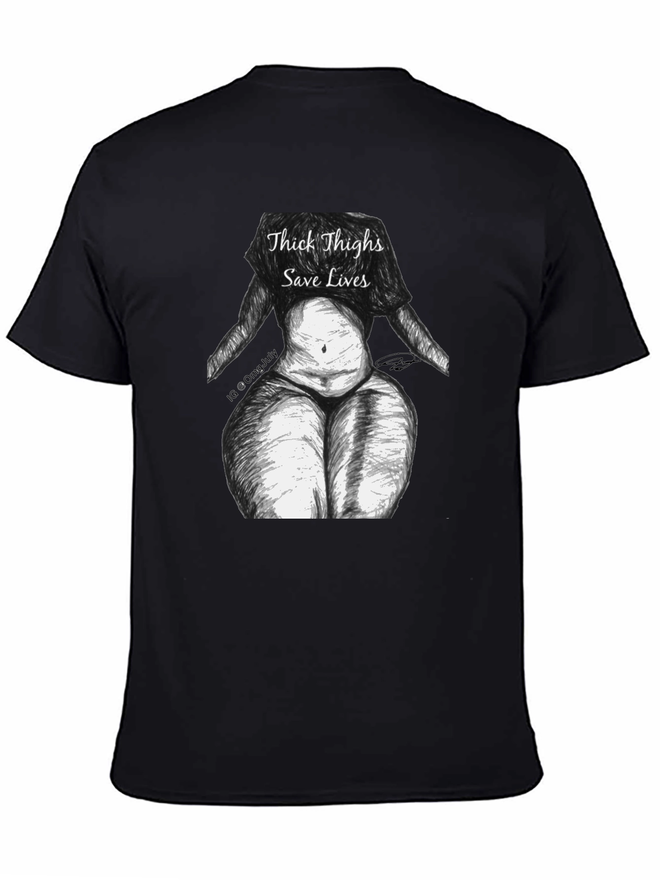 Black Thick Thighs Save Lives Graphic Tee - Unisex view 4