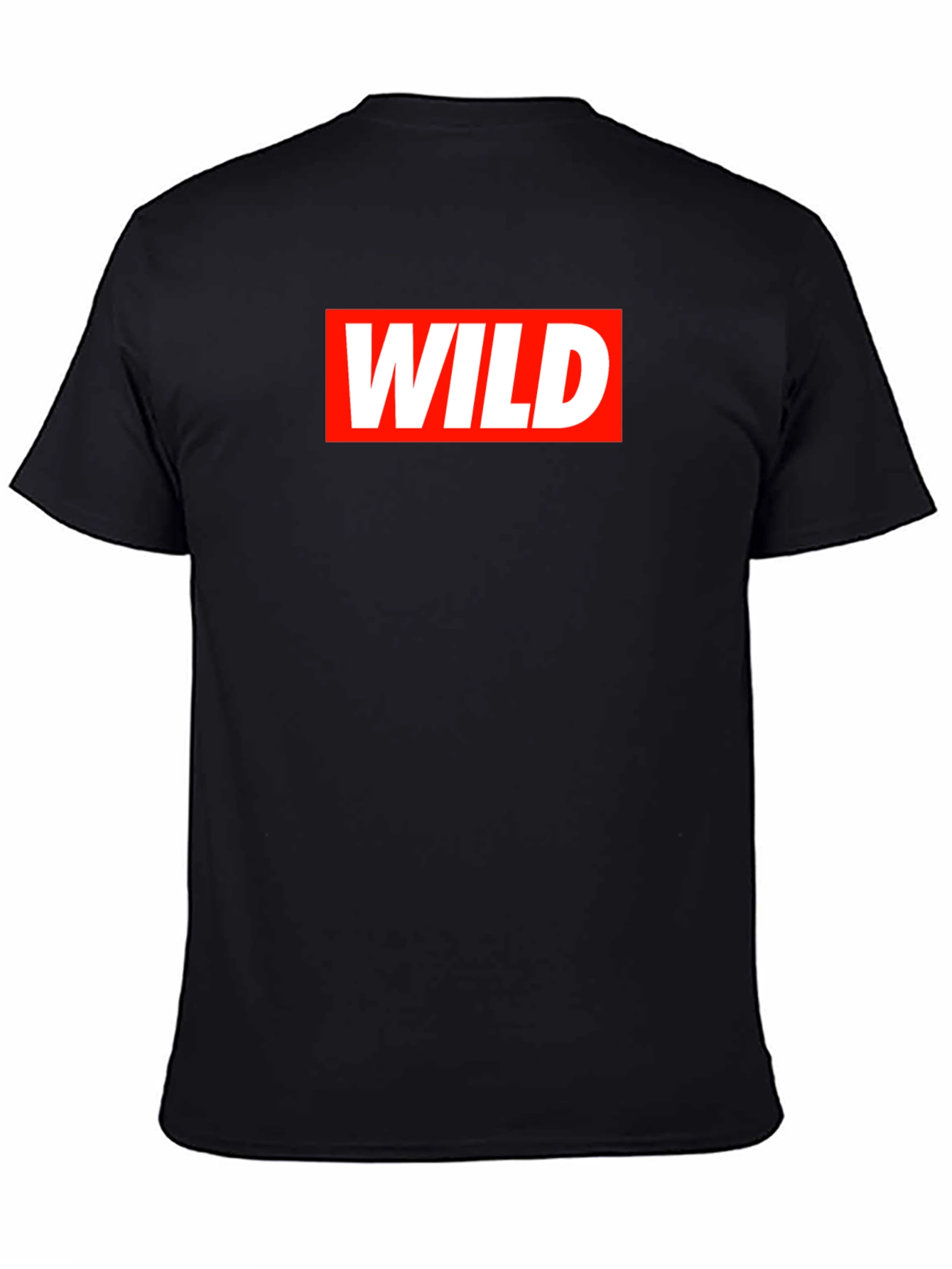 Black Wild Graphic Tee - Red and White on Black Cotton view 4