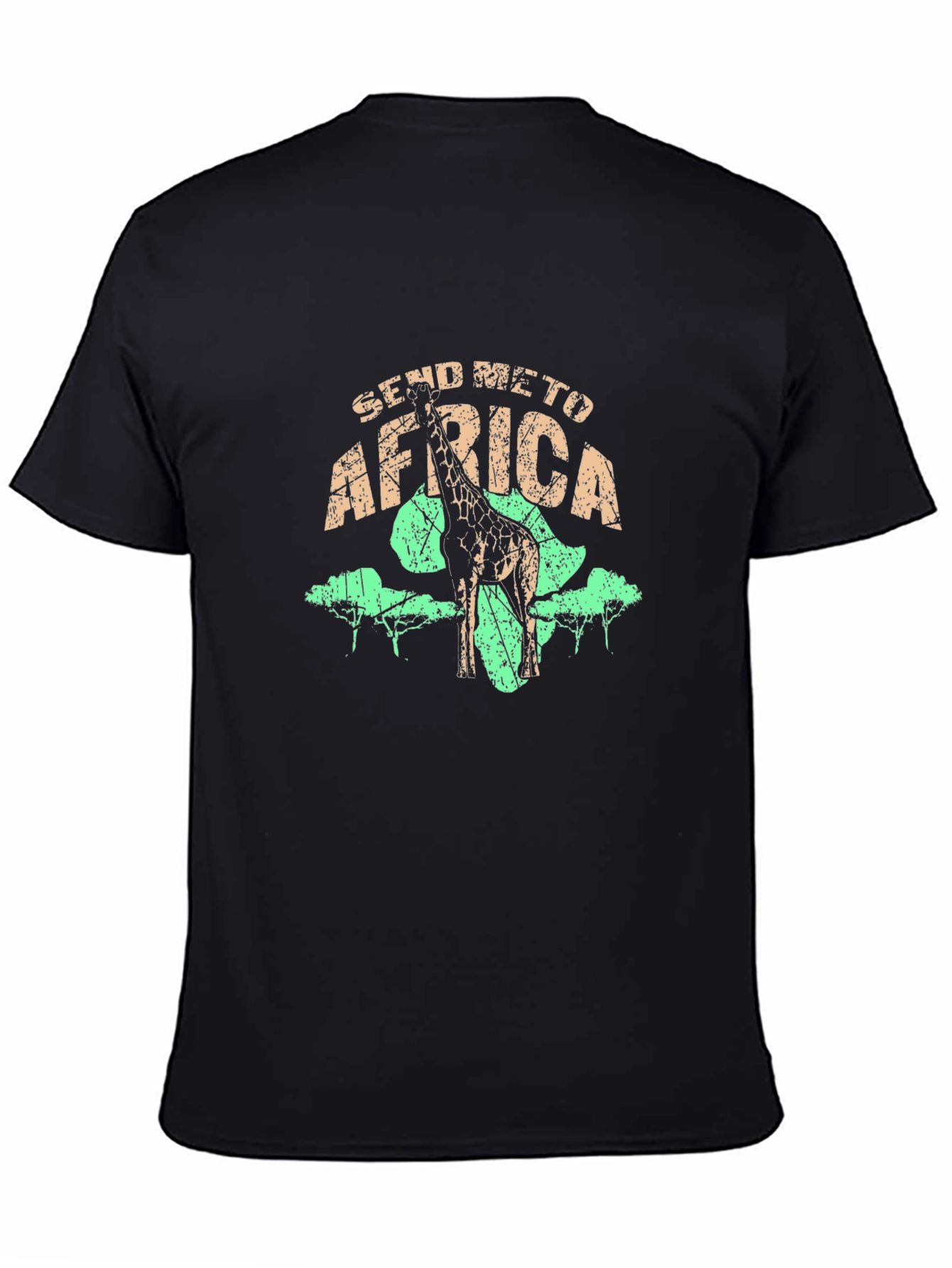 Black Send Me To Africa Giraffe Graphic T-Shirt view 4