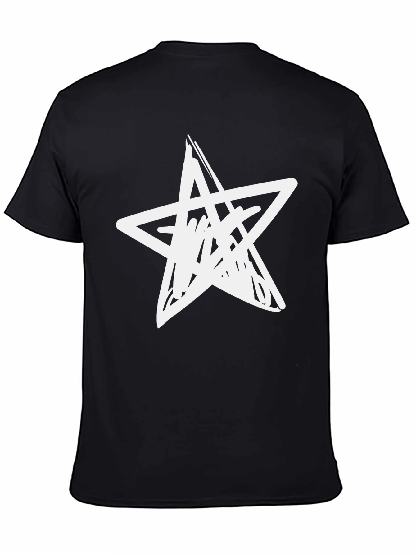 Black Black T-Shirt with Abstract Star Graphic view 4