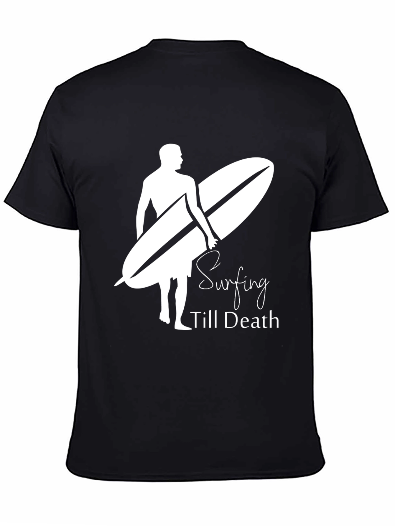 Black Surfing Till Death Graphic Tee view 4