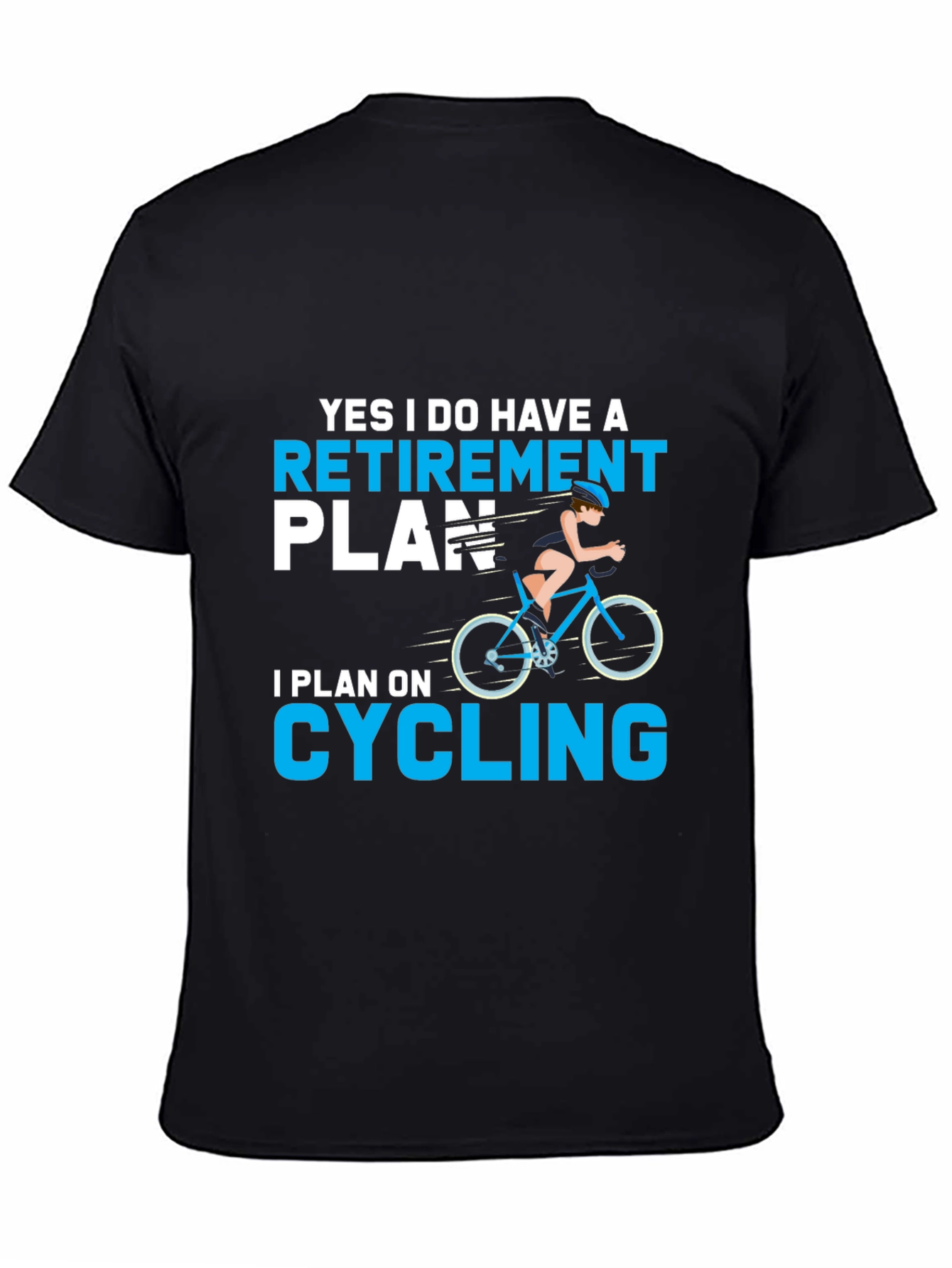 Black Retirement Plan Cycling T-Shirt view 4