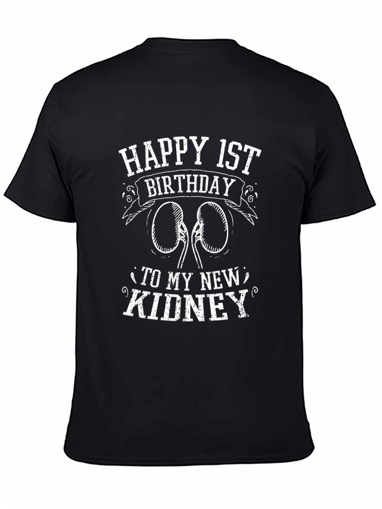 Black Funny Kidney Transplant 1st Birthday T-Shirt view 4