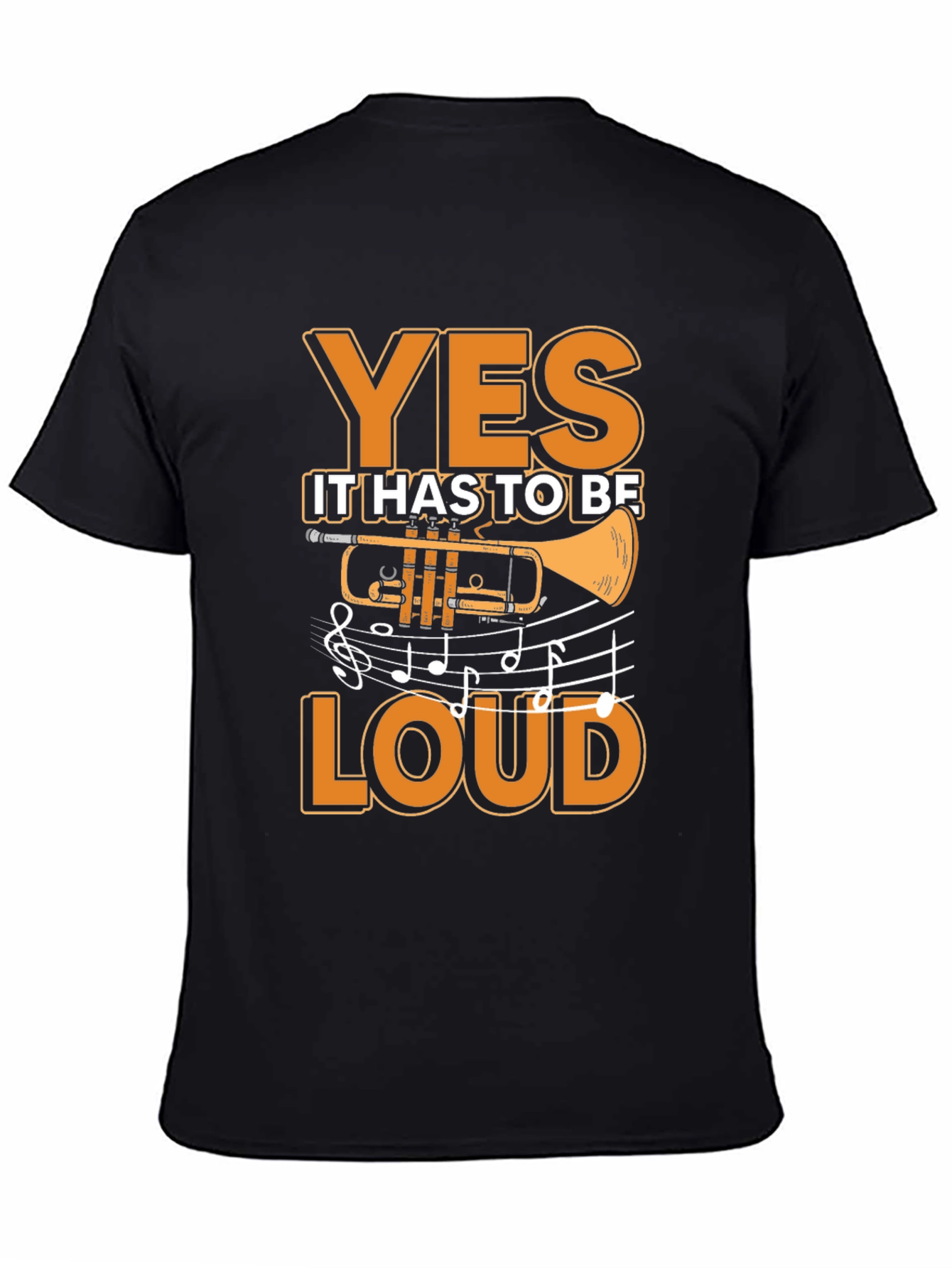 Black Trumpet Player YES Loud Black T-Shirt view 4