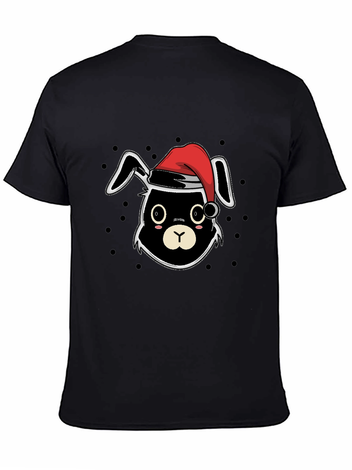 Black Festive Bunny T-Shirt - Holiday Edition view 4