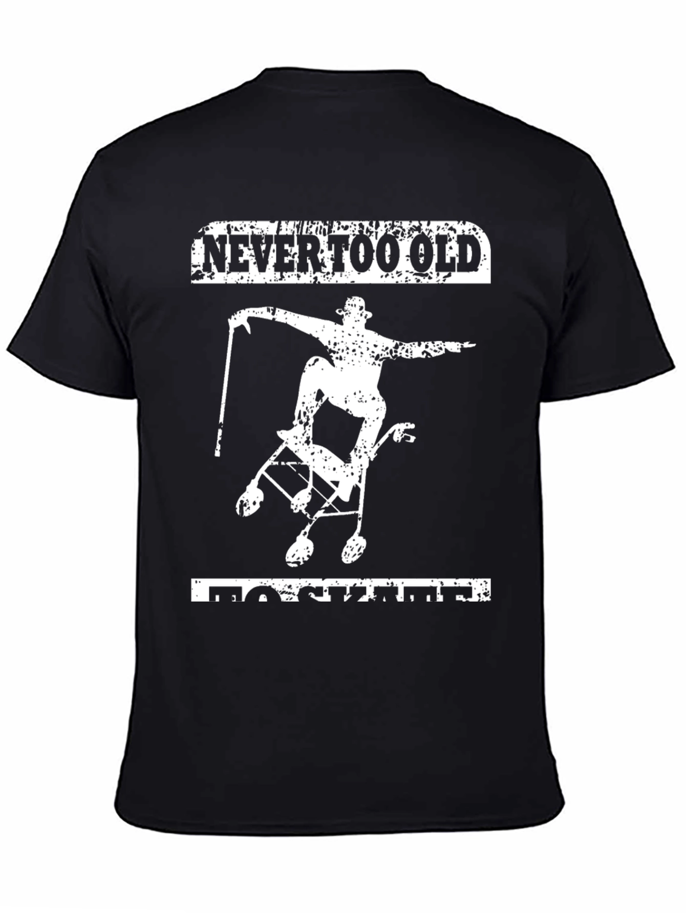 Black Never Too Old to Skateboard Graphic Tee view 4