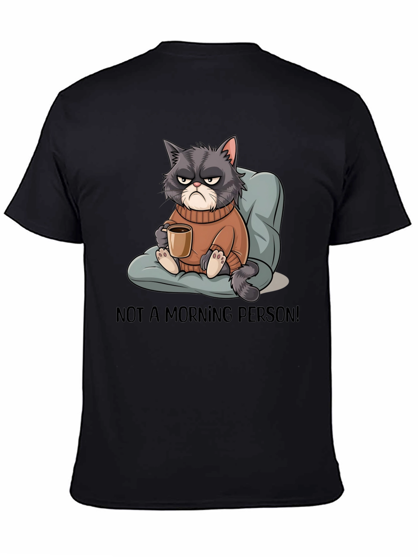 Grumpy Cat Coffee T-Shirt - Not a Morning Person! - 4