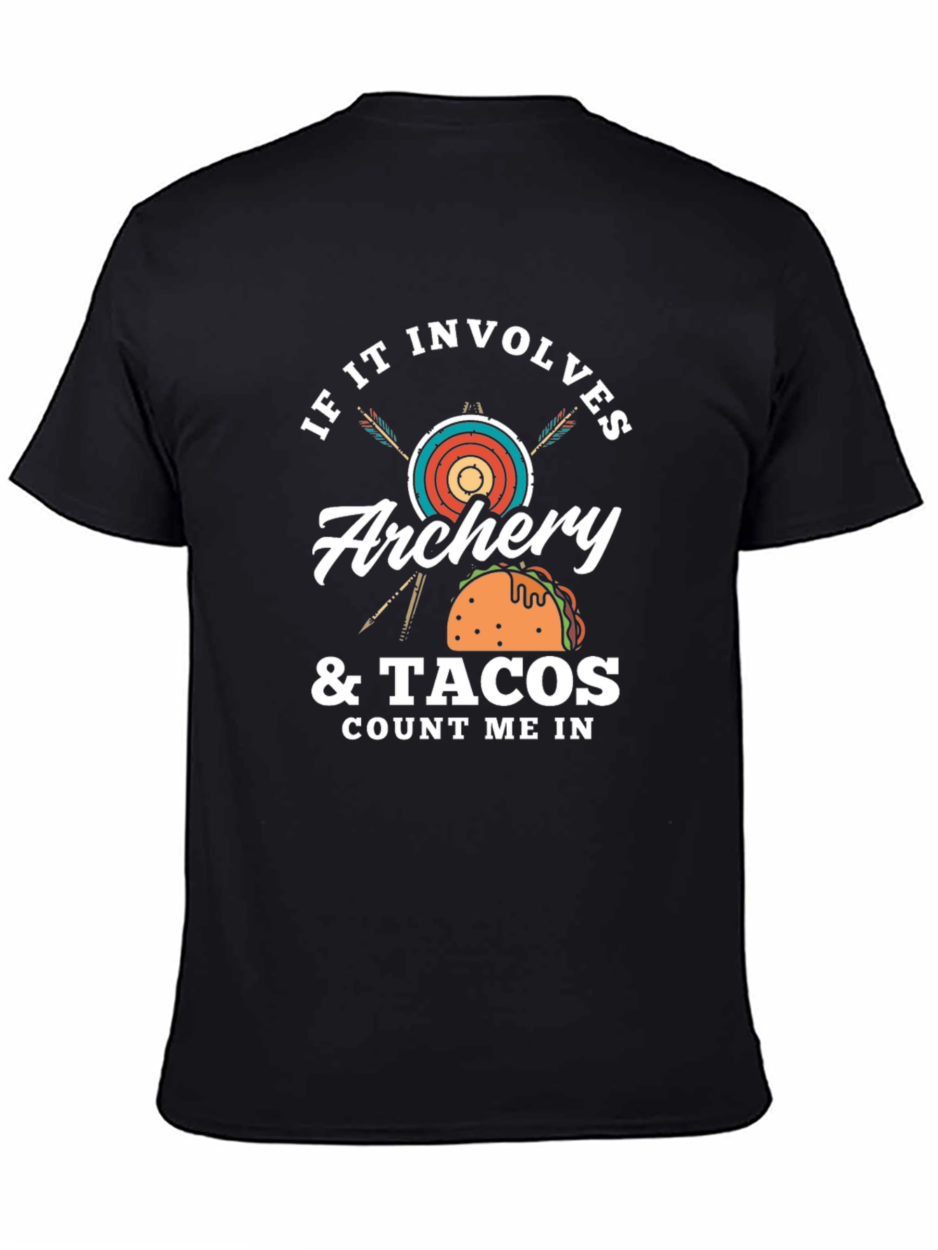 Black Archery & Tacos Men's T-Shirt - Count Me In view 4