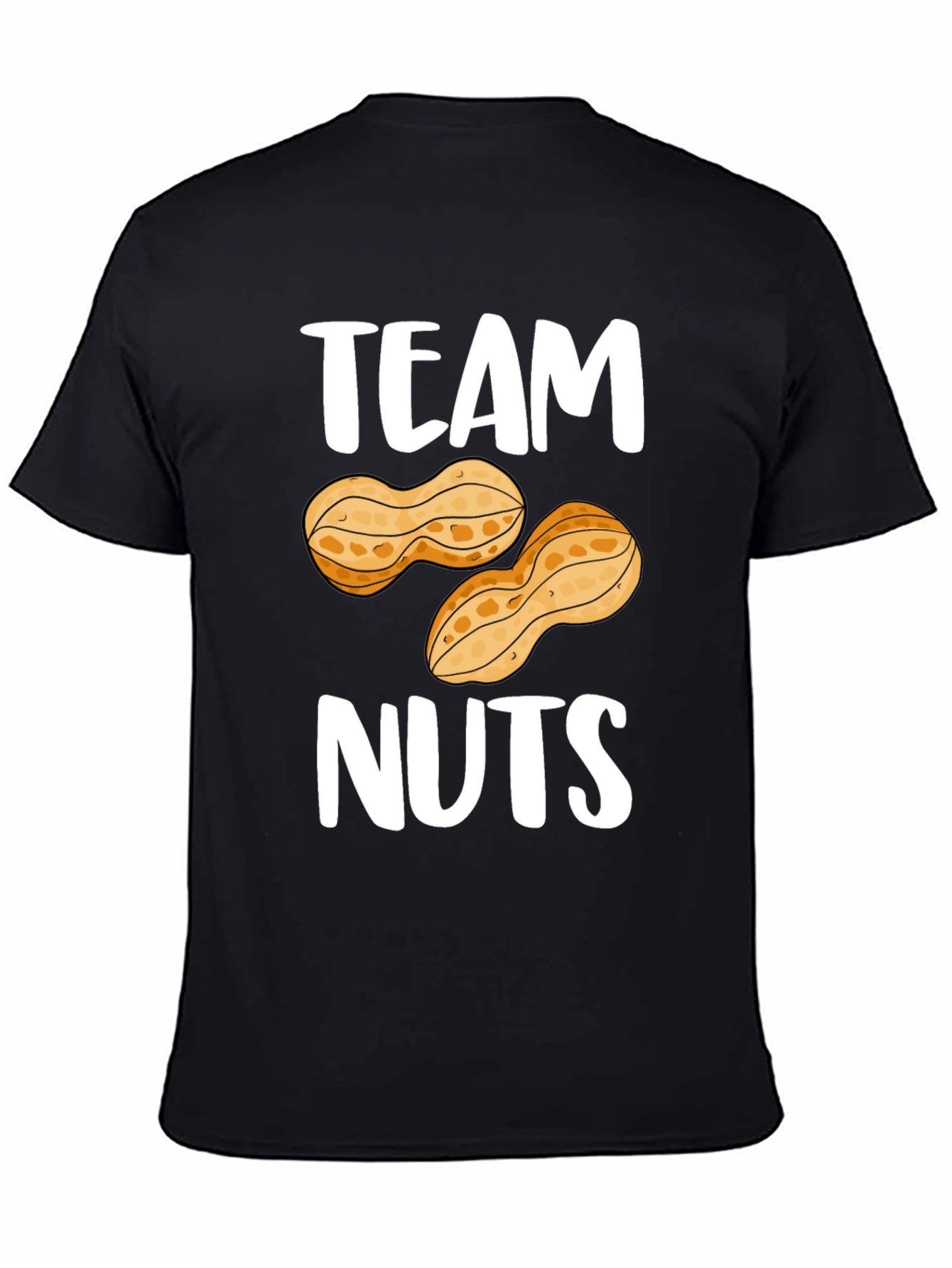 Black Team Nuts Graphic T-Shirt - Funny Peanut Tee view 4