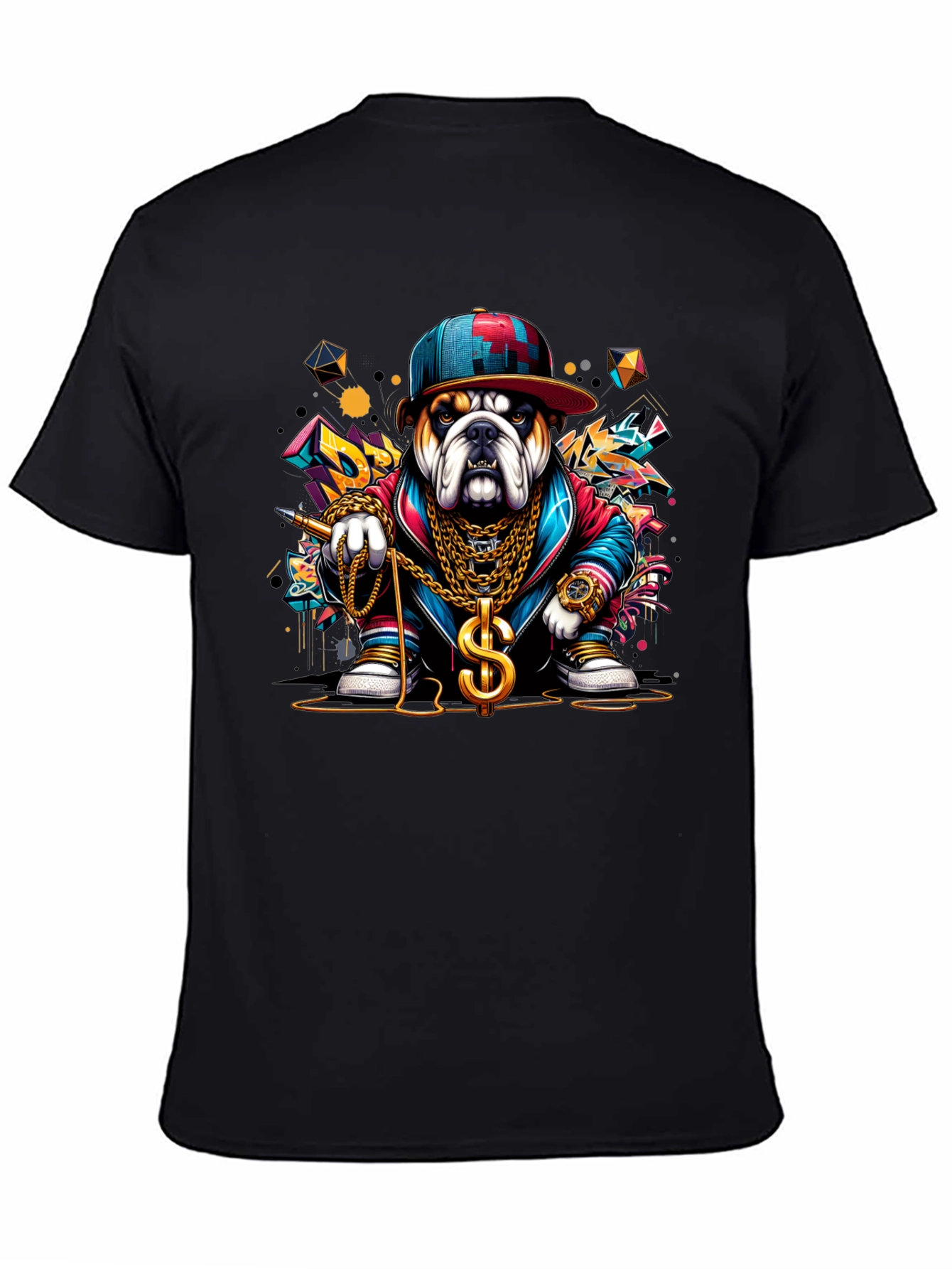 Black Bulldog Rapper Graphic Tee - Urban Style view 4