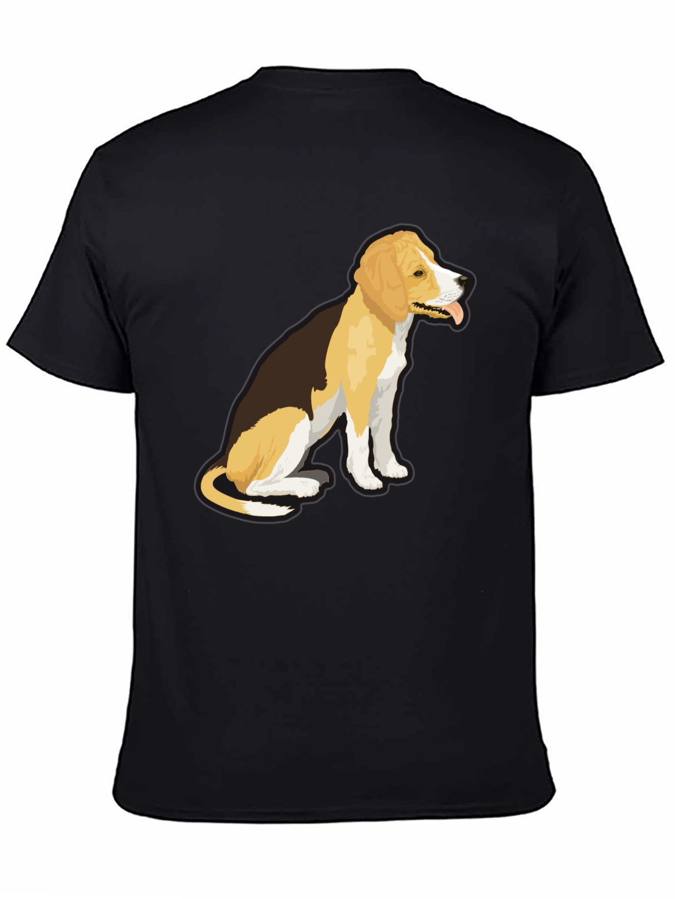 Black Dog Graphic T-Shirt - Black, Casual Wear view 4