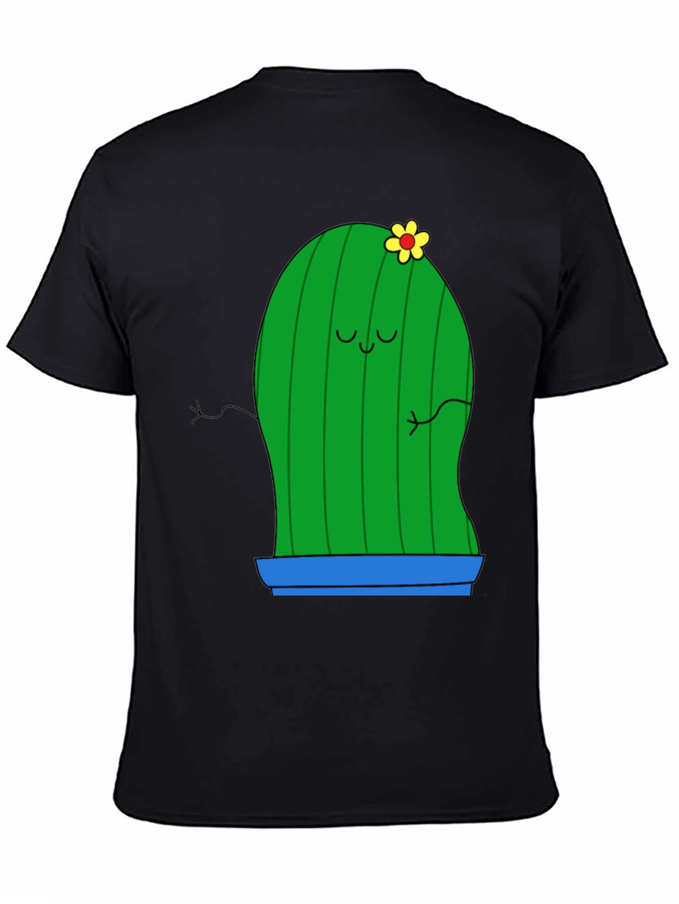 Cute Cactus Graphic Tee - Unisex Black T-Shirt - 4