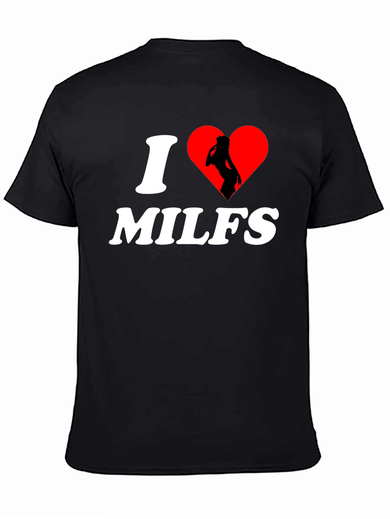Black I Heart MILFs Graphic T-Shirt - Adult Humor Tee view 4