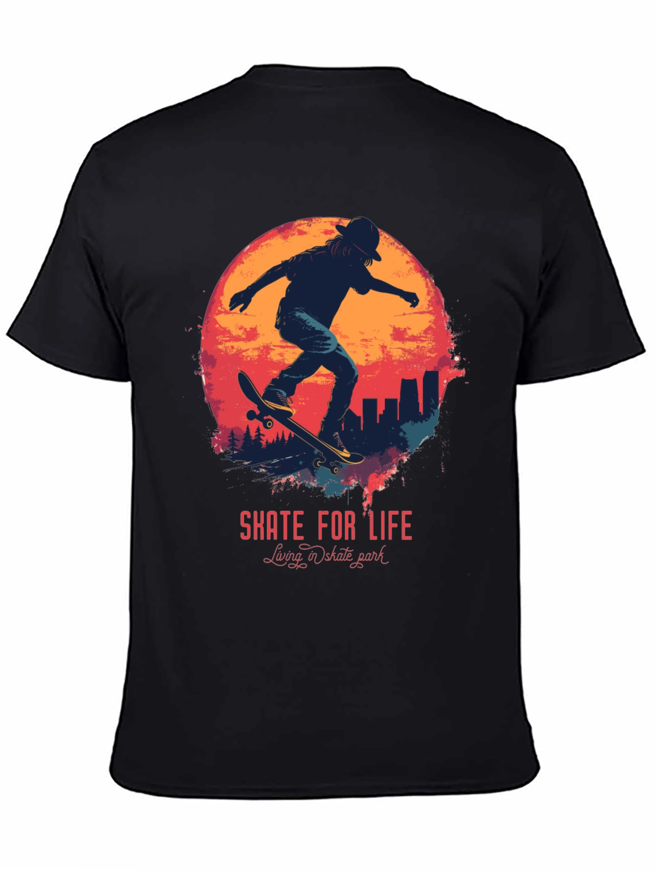 Black Skate For Life Graphic Tee view 4