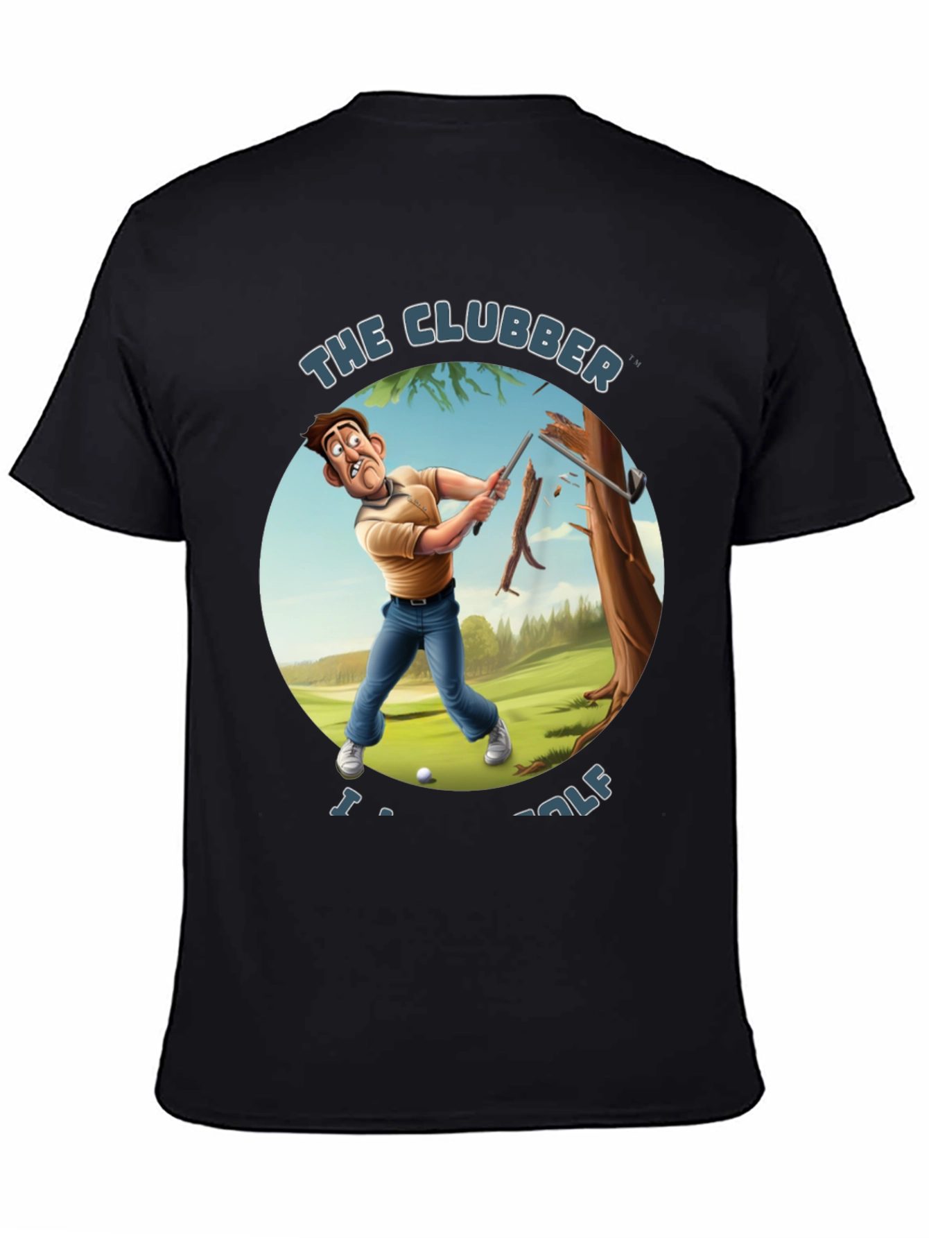 Black The Clubber Funny Golf T-Shirt view 4