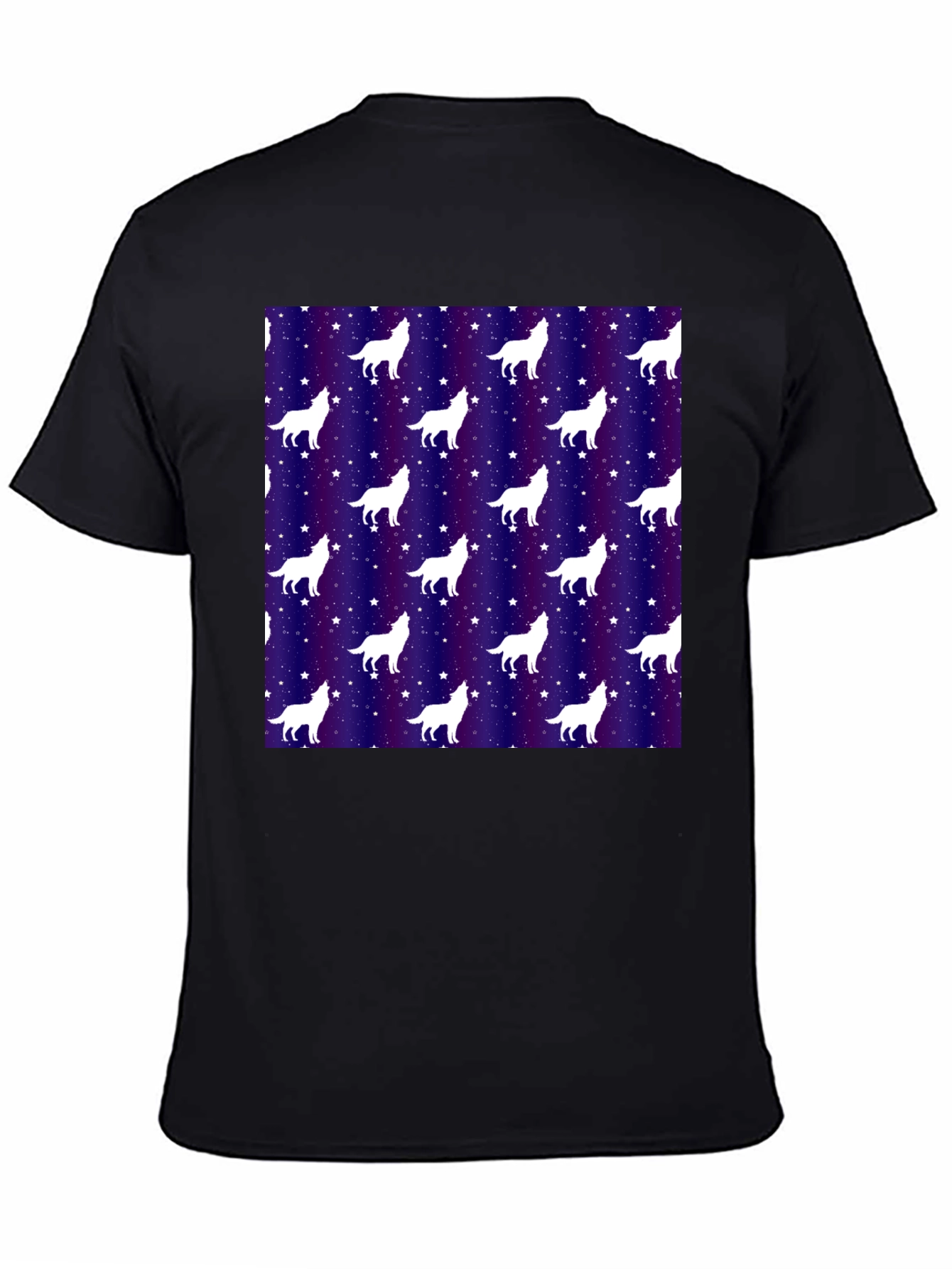 Black Wolf Starry Night Graphic Tee view 4
