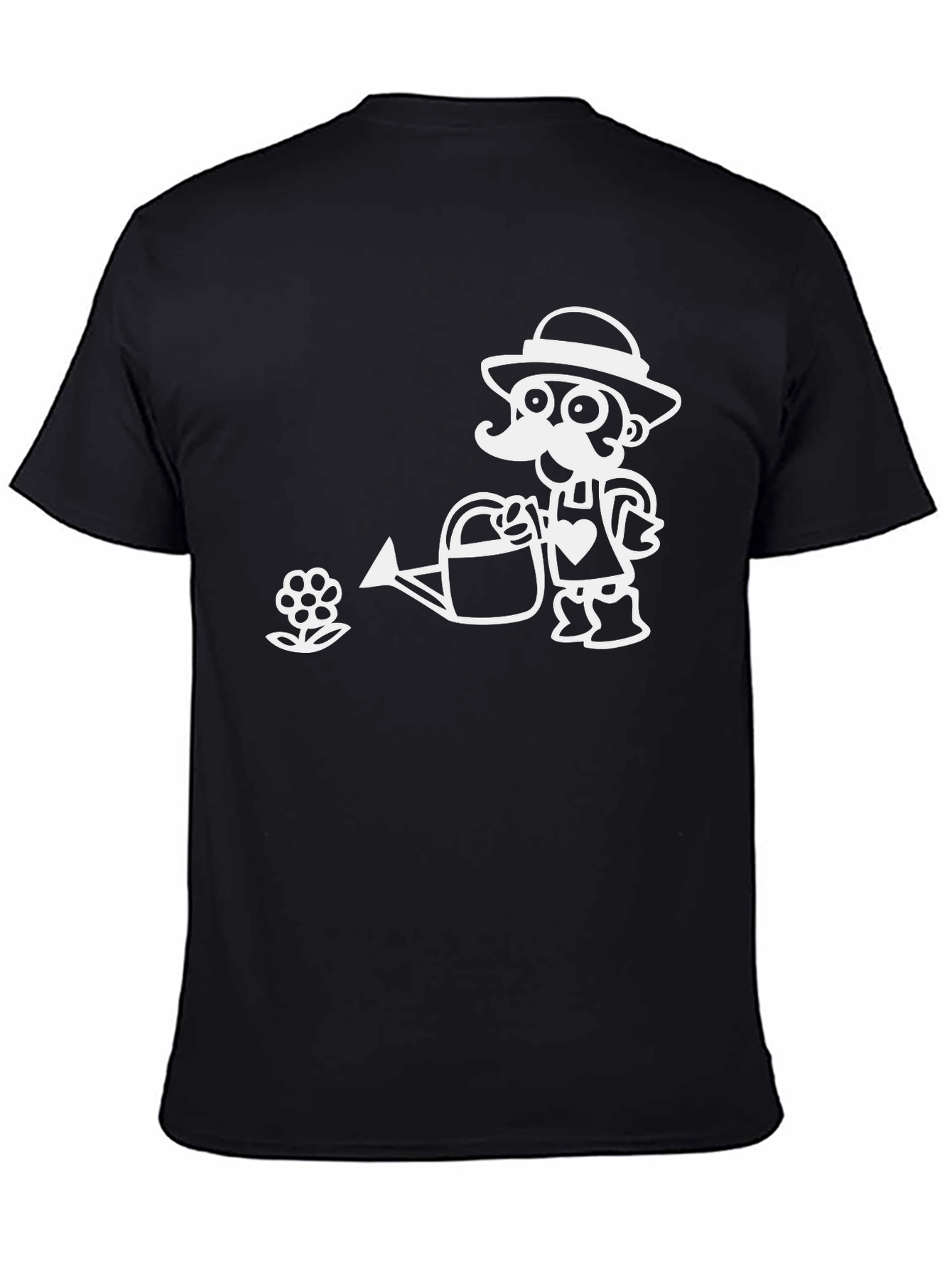 Black Gardener Graphic T-Shirt - Whimsical Design view 4