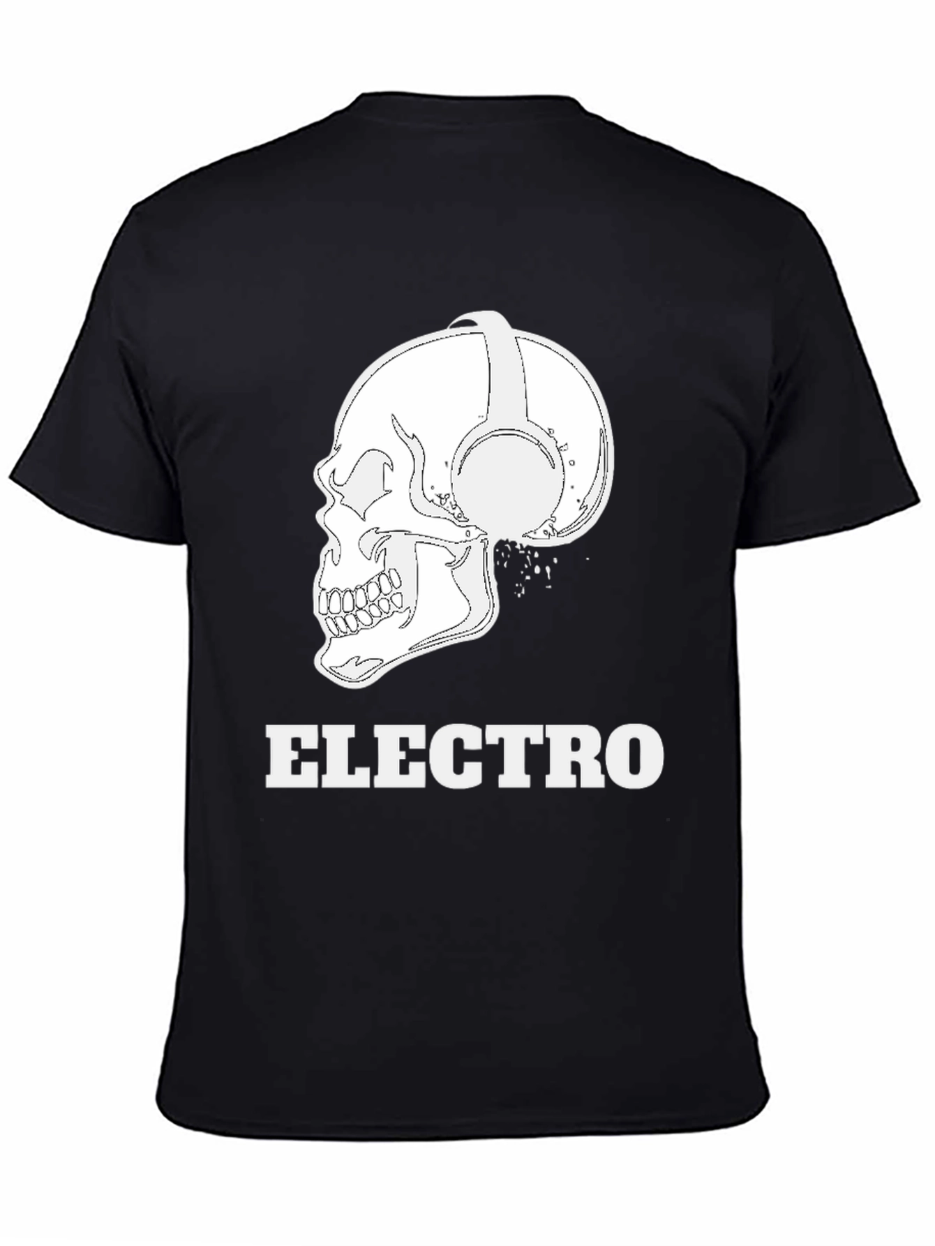 Black Electro Skull Graphic Tee view 4
