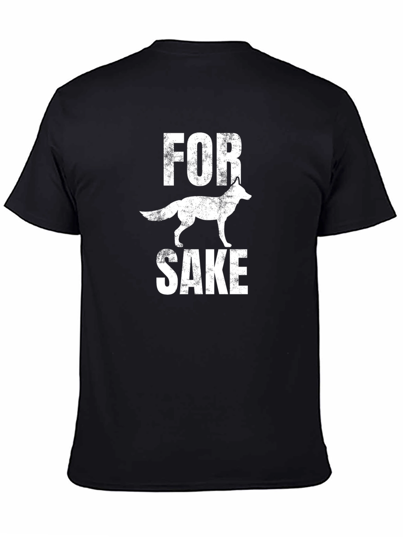 Black For Fox Sake Men's Black Graphic Tee view 4