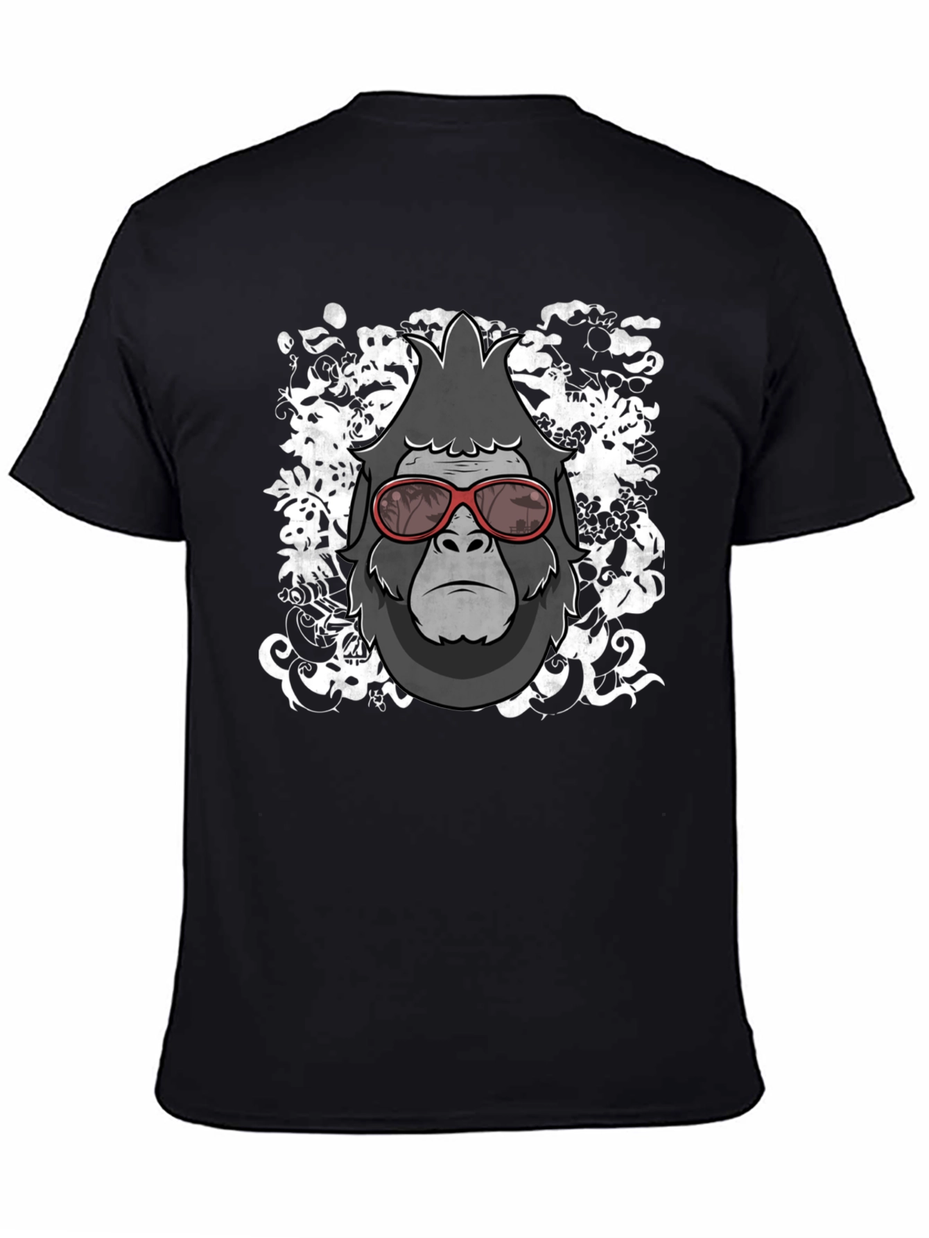 Black Cool Gorilla Graphic Tee - Stylish Men's Black T-Shirt view 4