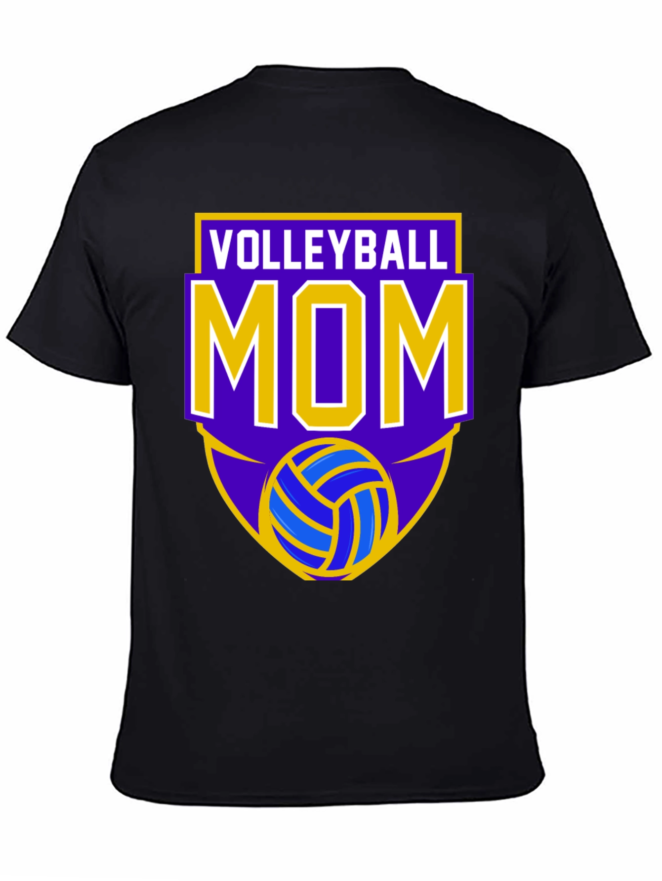 Black Volleyball Mom T-Shirt view 4