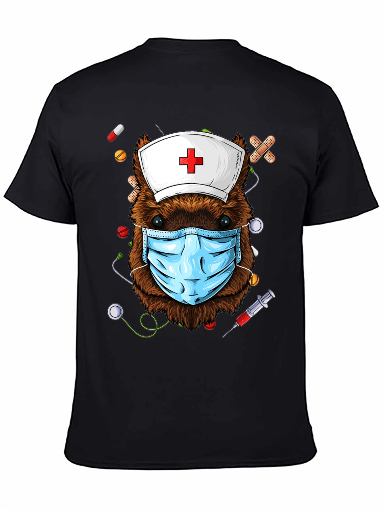 Black Nurse Beaver T-Shirt: Healthcare Hero view 4