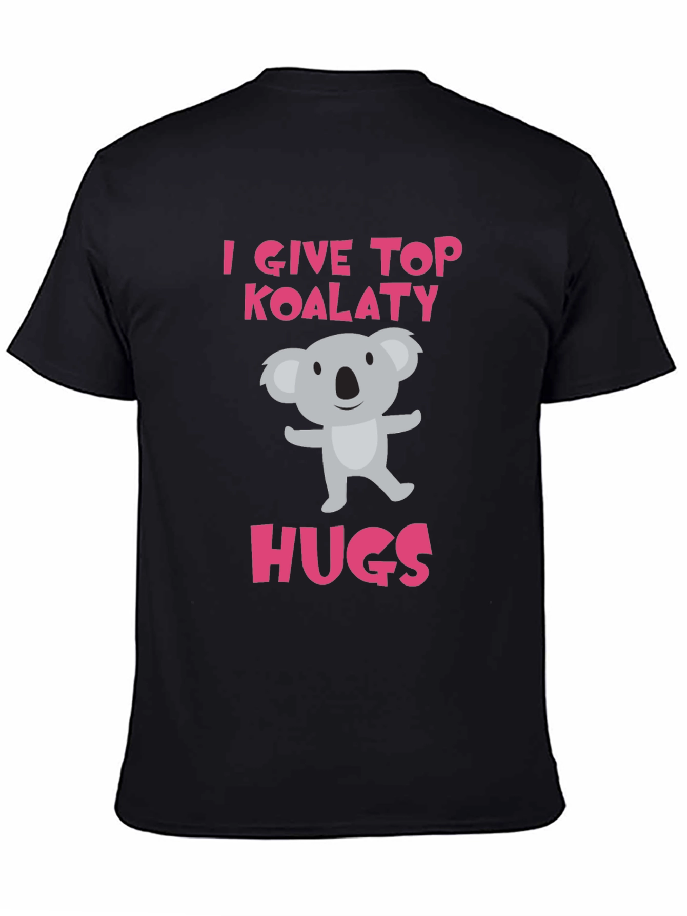 Black Koala-ty Hugs T-Shirt - Cute Animal Tee view 4