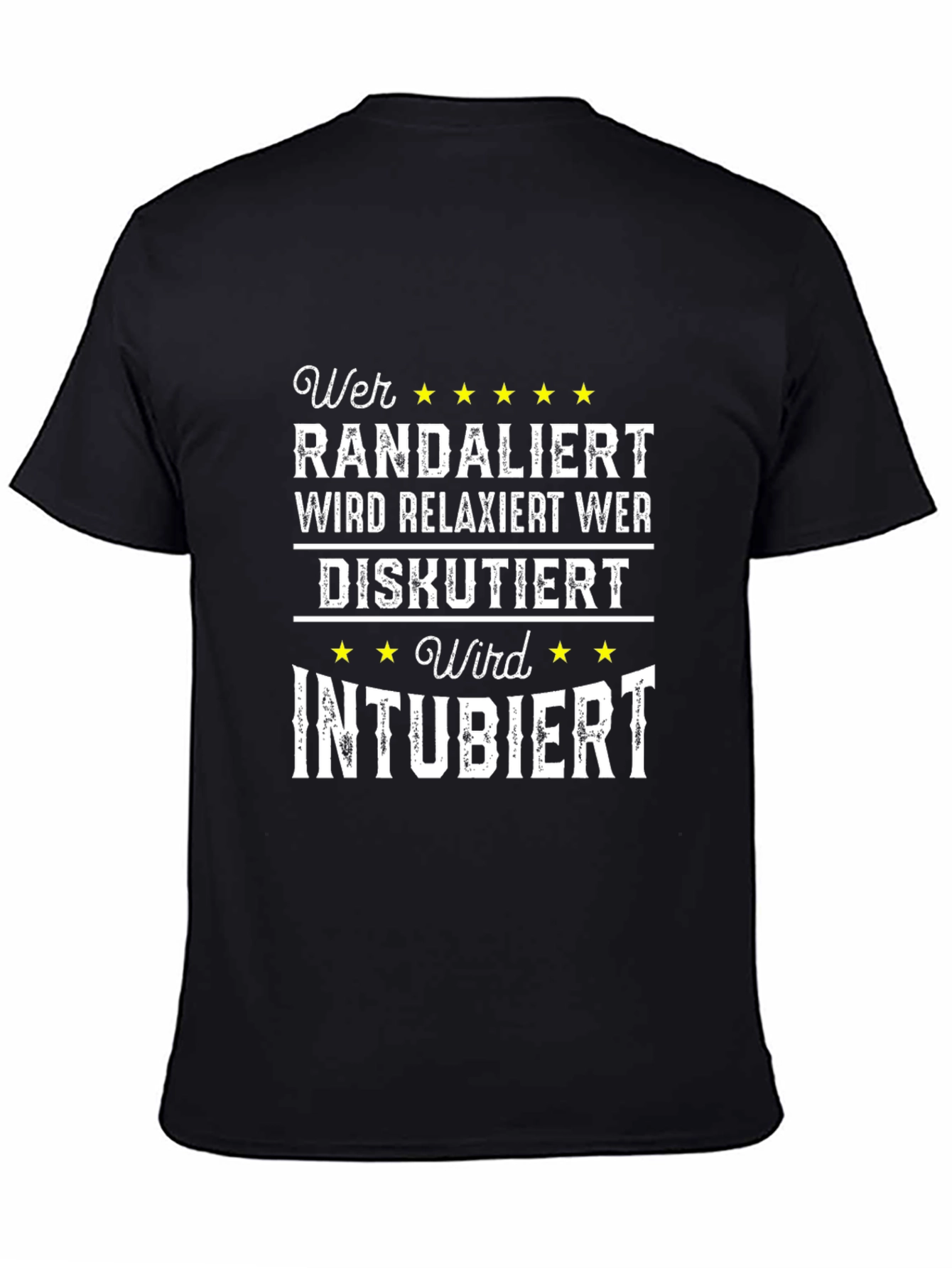 Black Humorous Medical T-Shirt - Wer Randaliert Design view 4