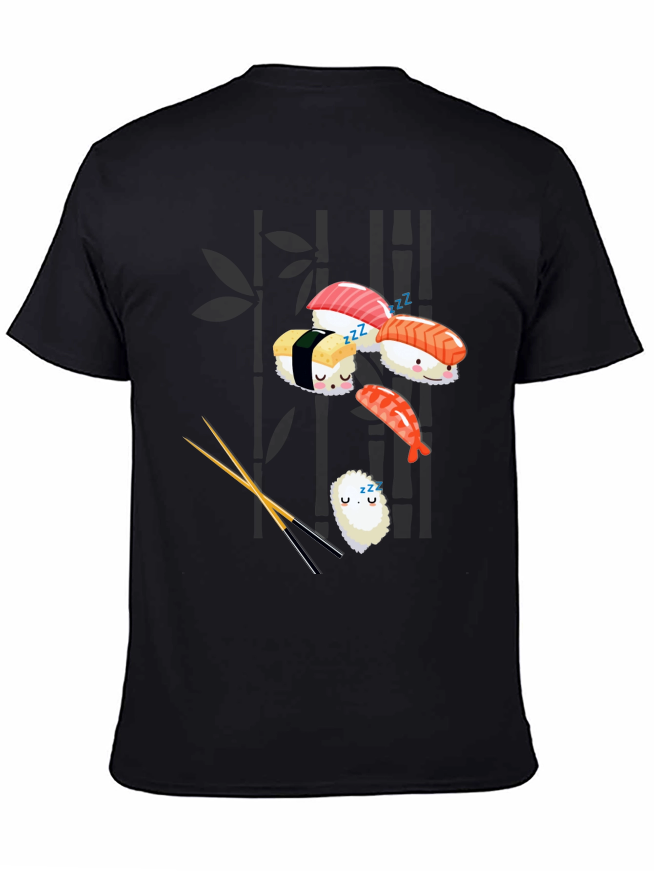 Black Sushi Nap T-Shirt: Cute & Comfy Japanese Food Tee view 4