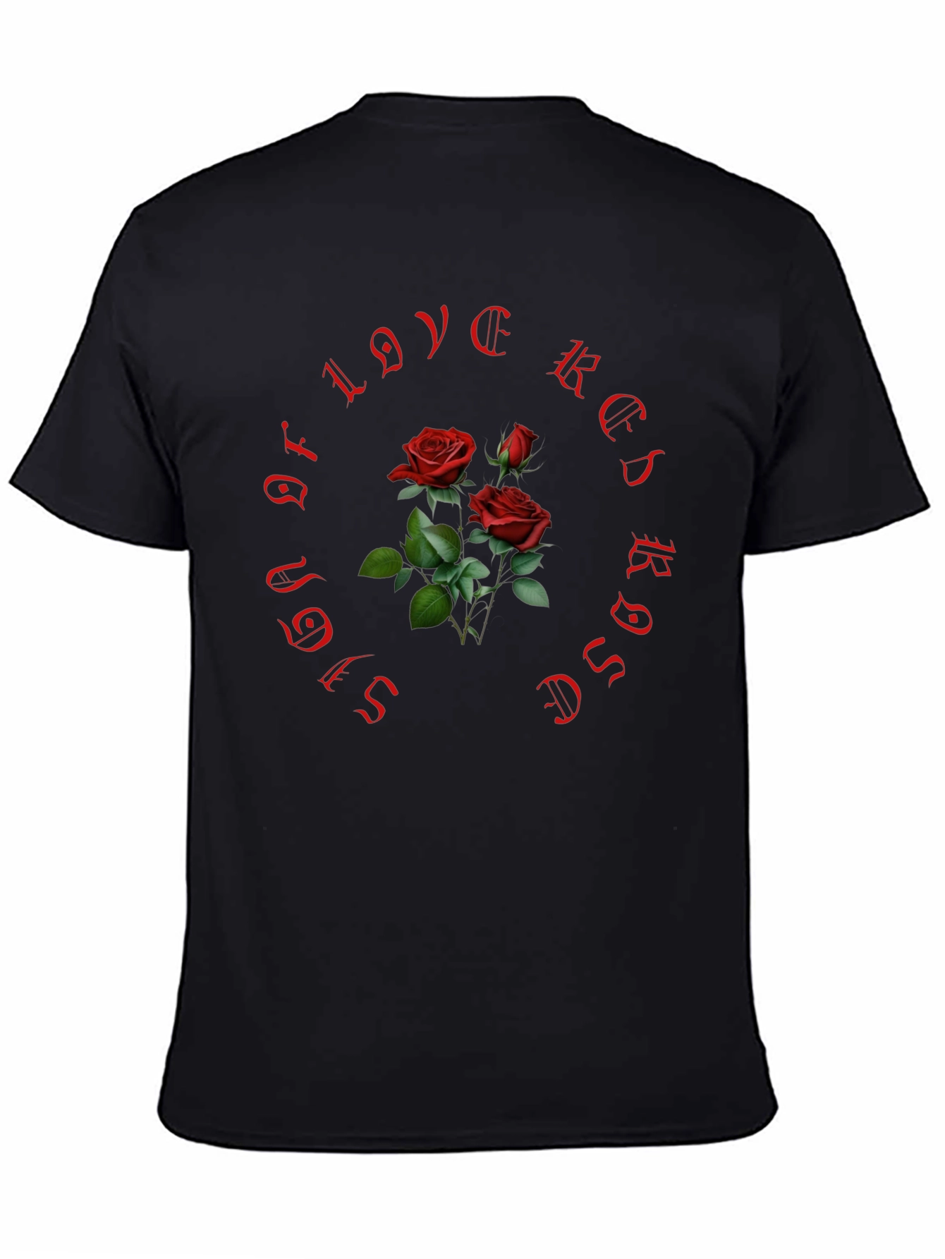 Black Red Roses of Love Black T-Shirt view 4