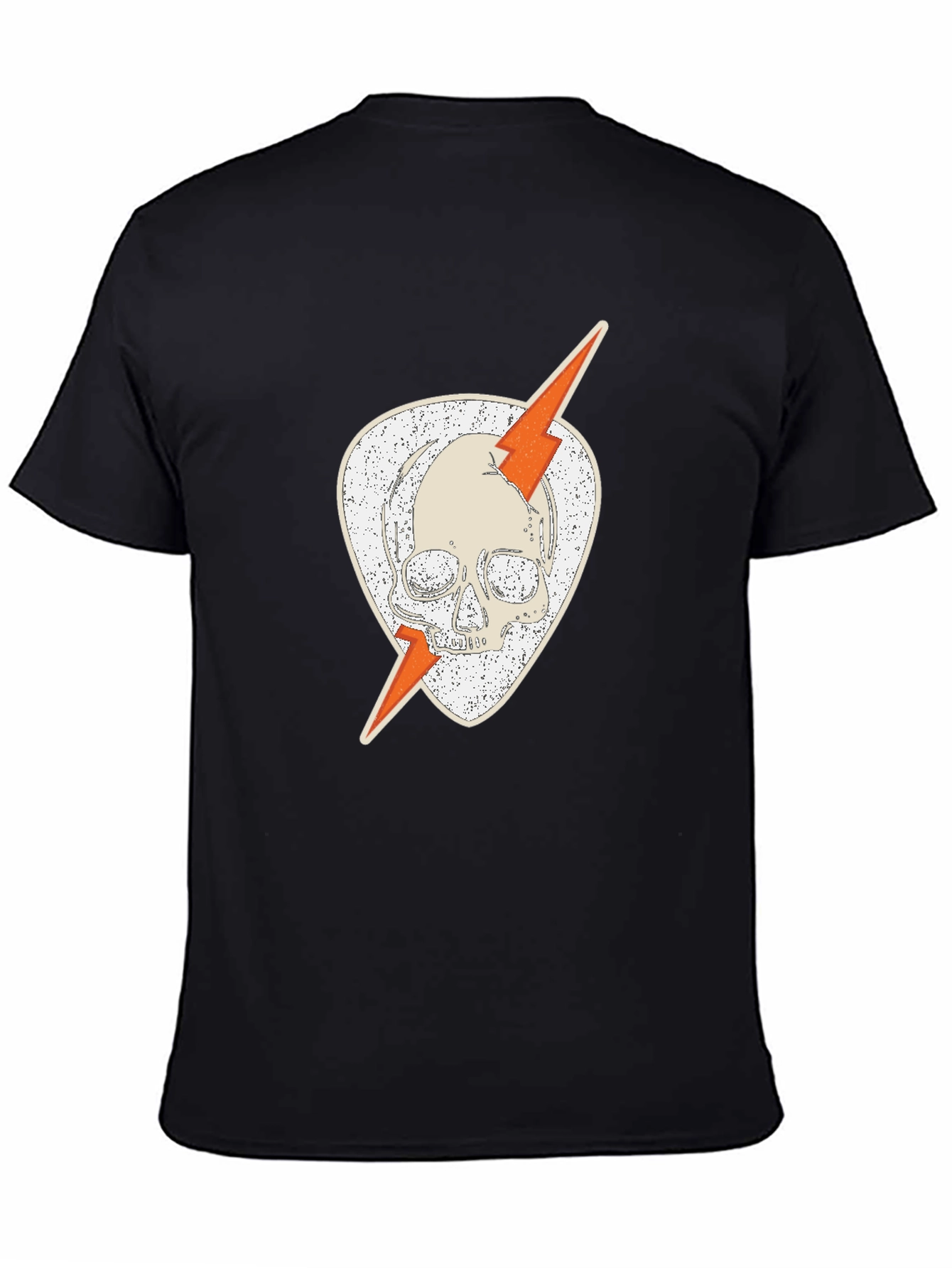 Black Skull & Lightning Black Graphic Tee view 4