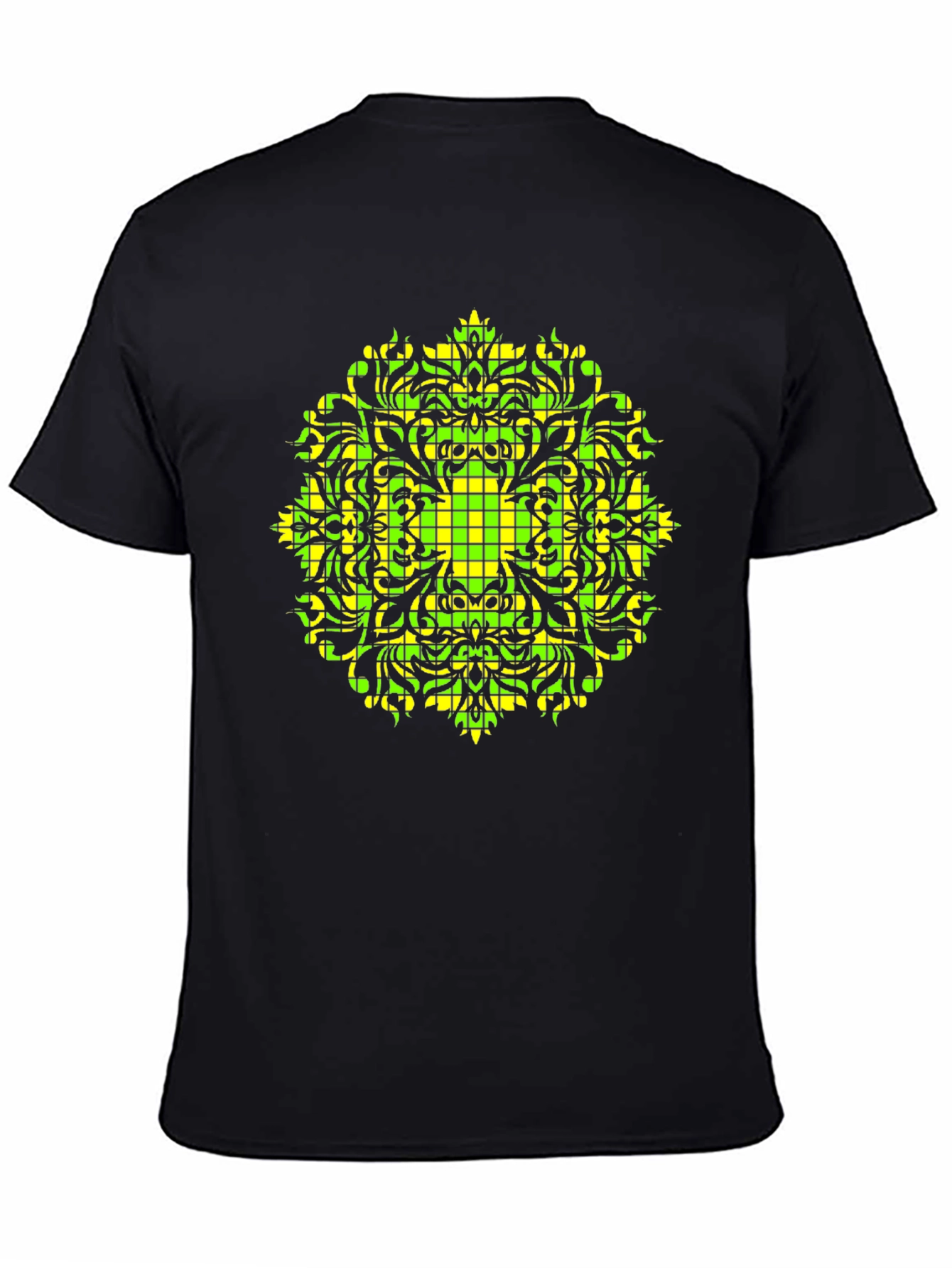 Black Geometric Mandala Tee - Black view 4