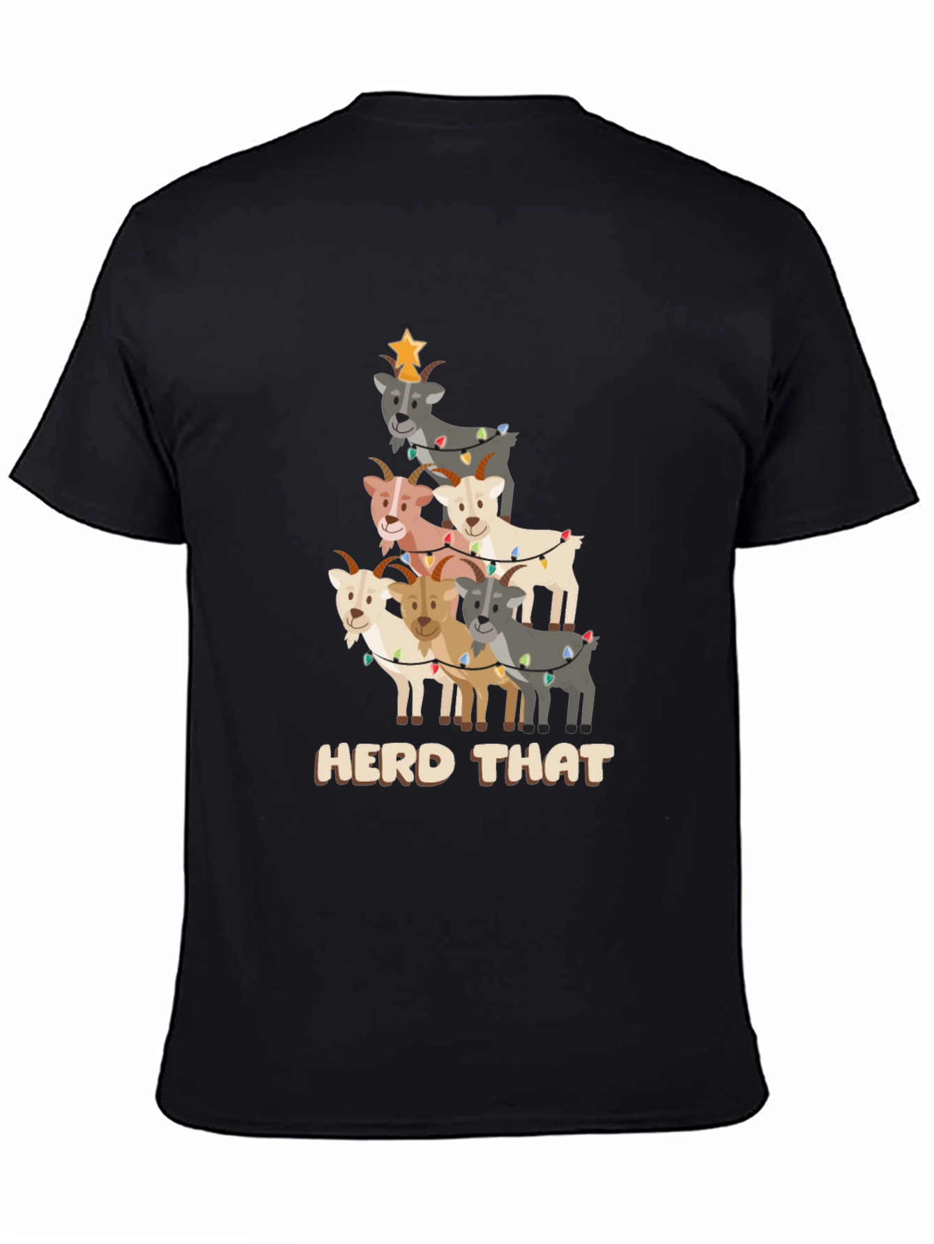 Black Herd That Christmas Goat T-Shirt view 4