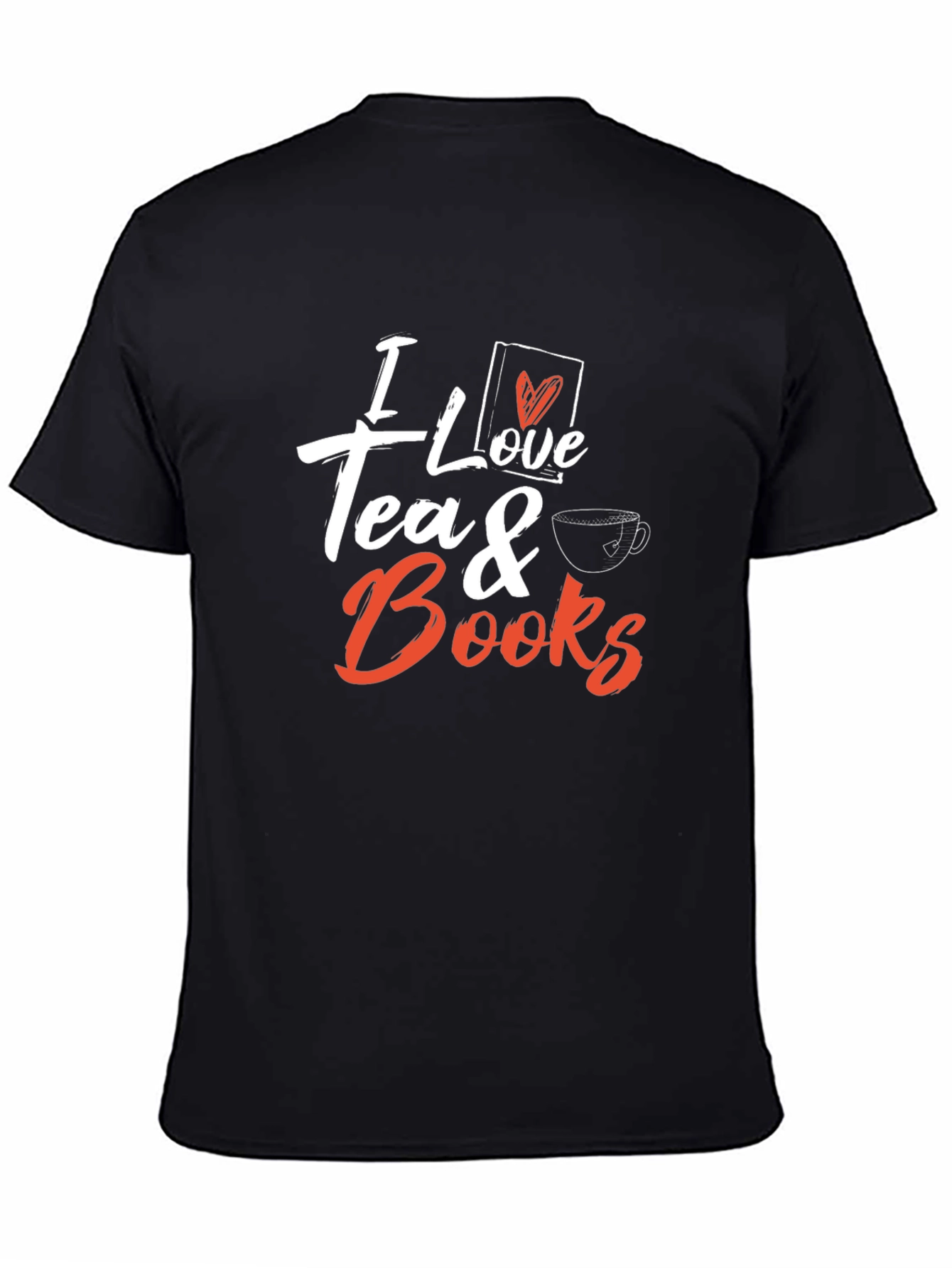 Black I Love Tea & Books Graphic T-Shirt view 4
