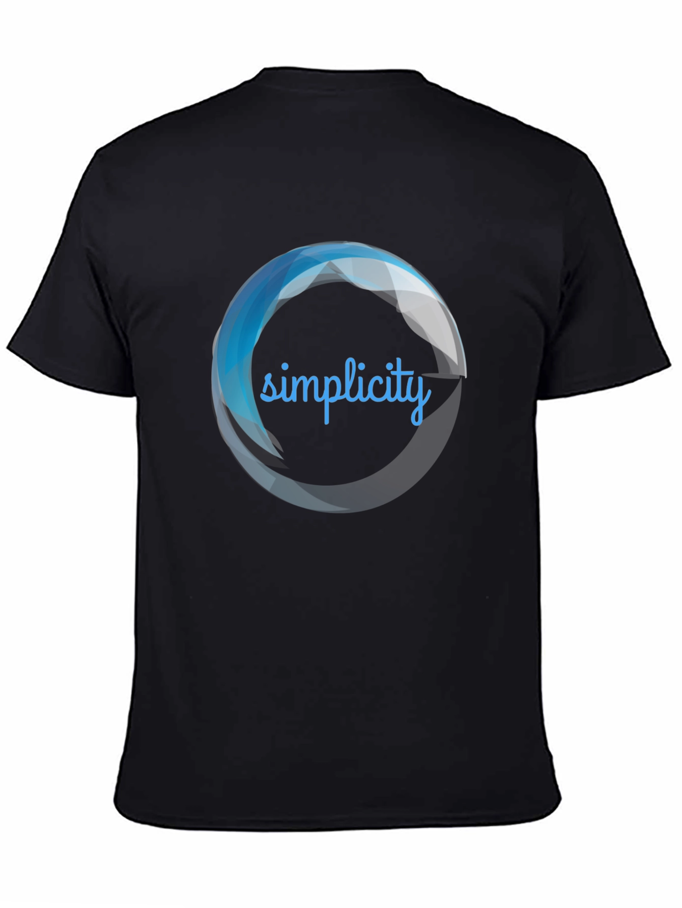 Black Simplicity Graphic Black T-Shirt for Men view 4