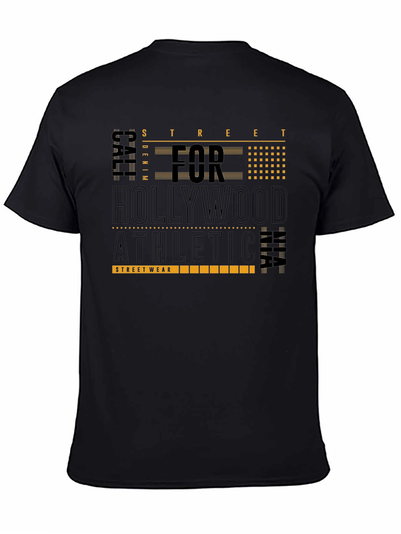 Black Hollywood Athletic Streetwear Tee - Black view 4