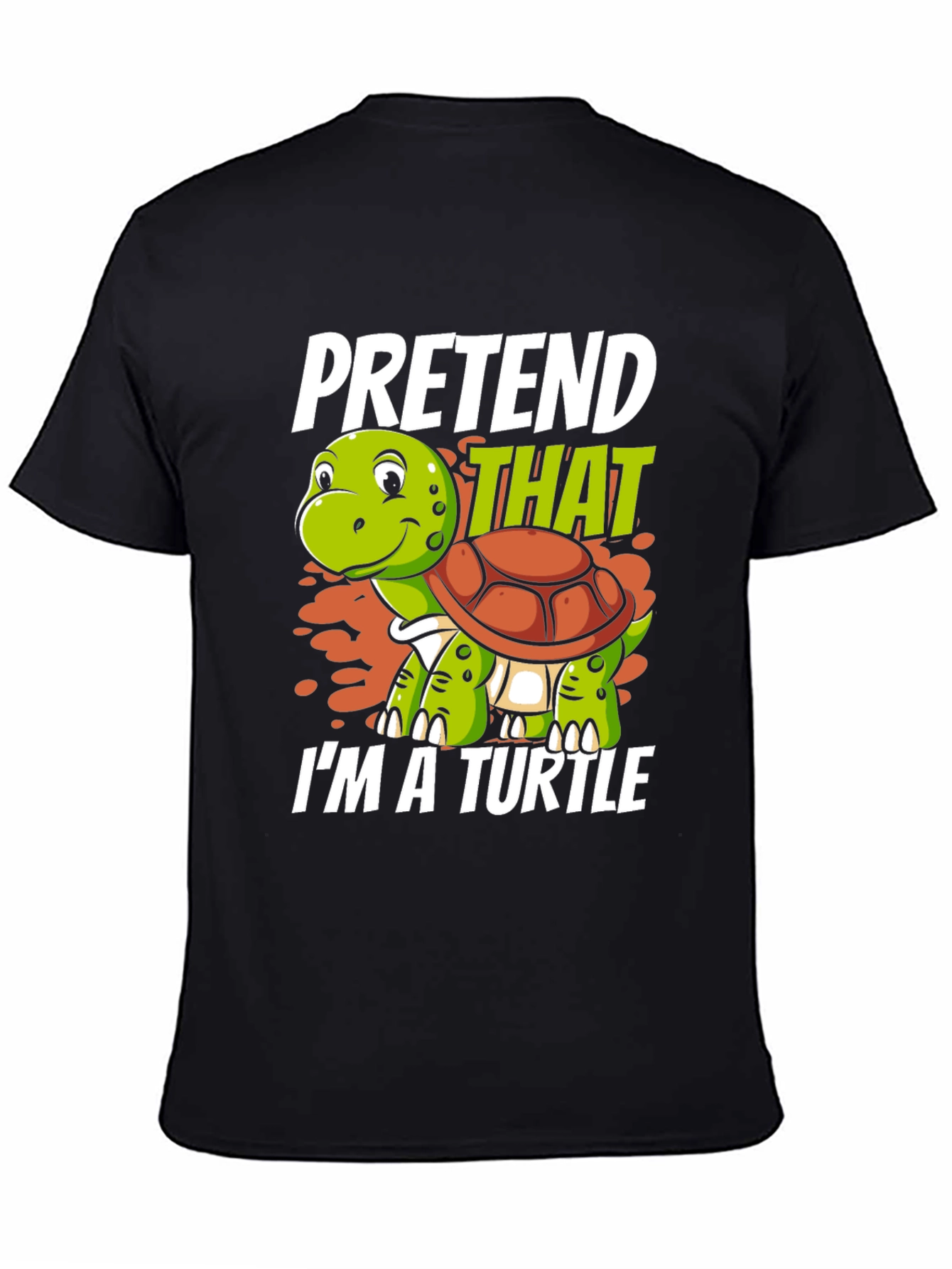 Black Pretend I'm a Turtle Graphic T-Shirt view 4