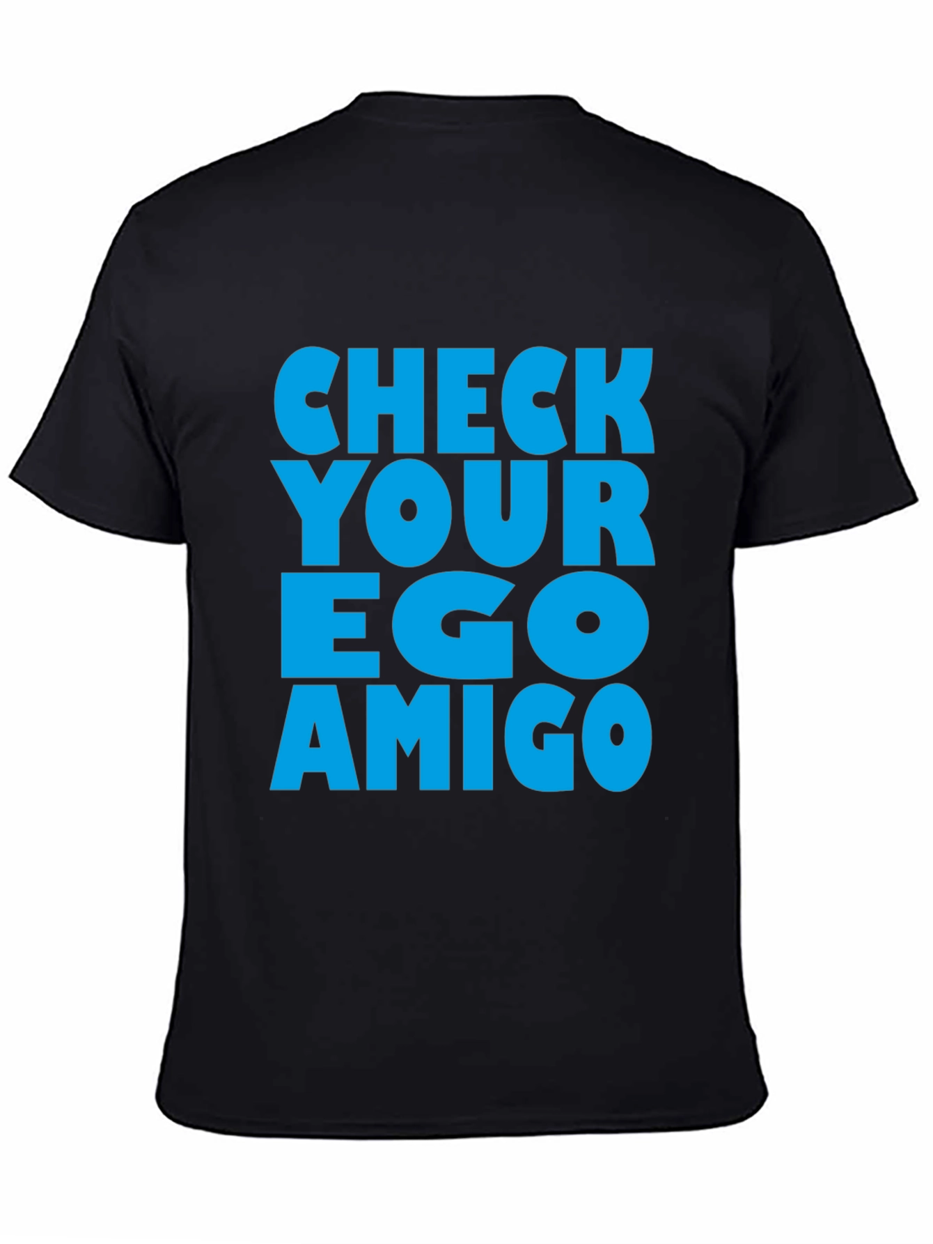 Black Check Your Ego Amigo Graphic Tee view 4