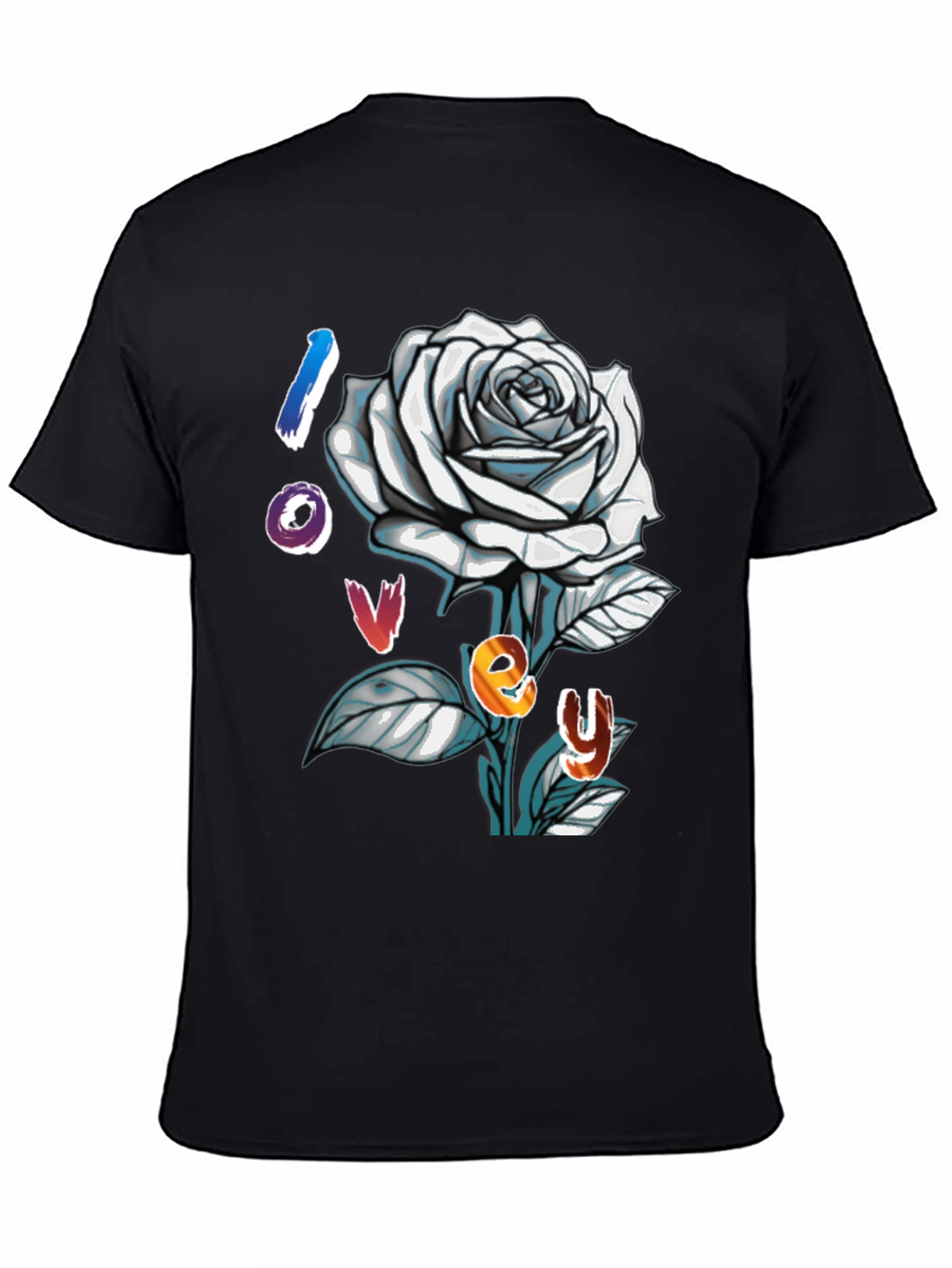 Black Rose Lovey Graphic Tee view 4