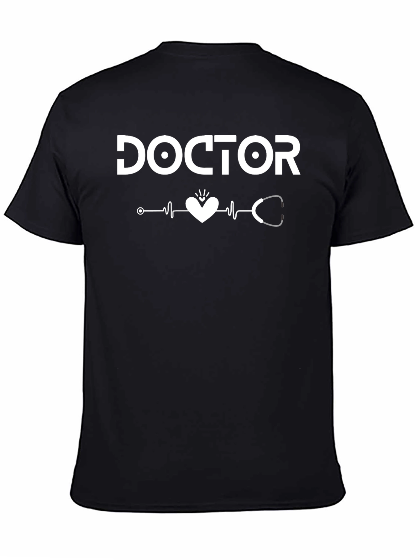 Black Doctor Heartbeat T-Shirt - Medical Profession Tee view 4
