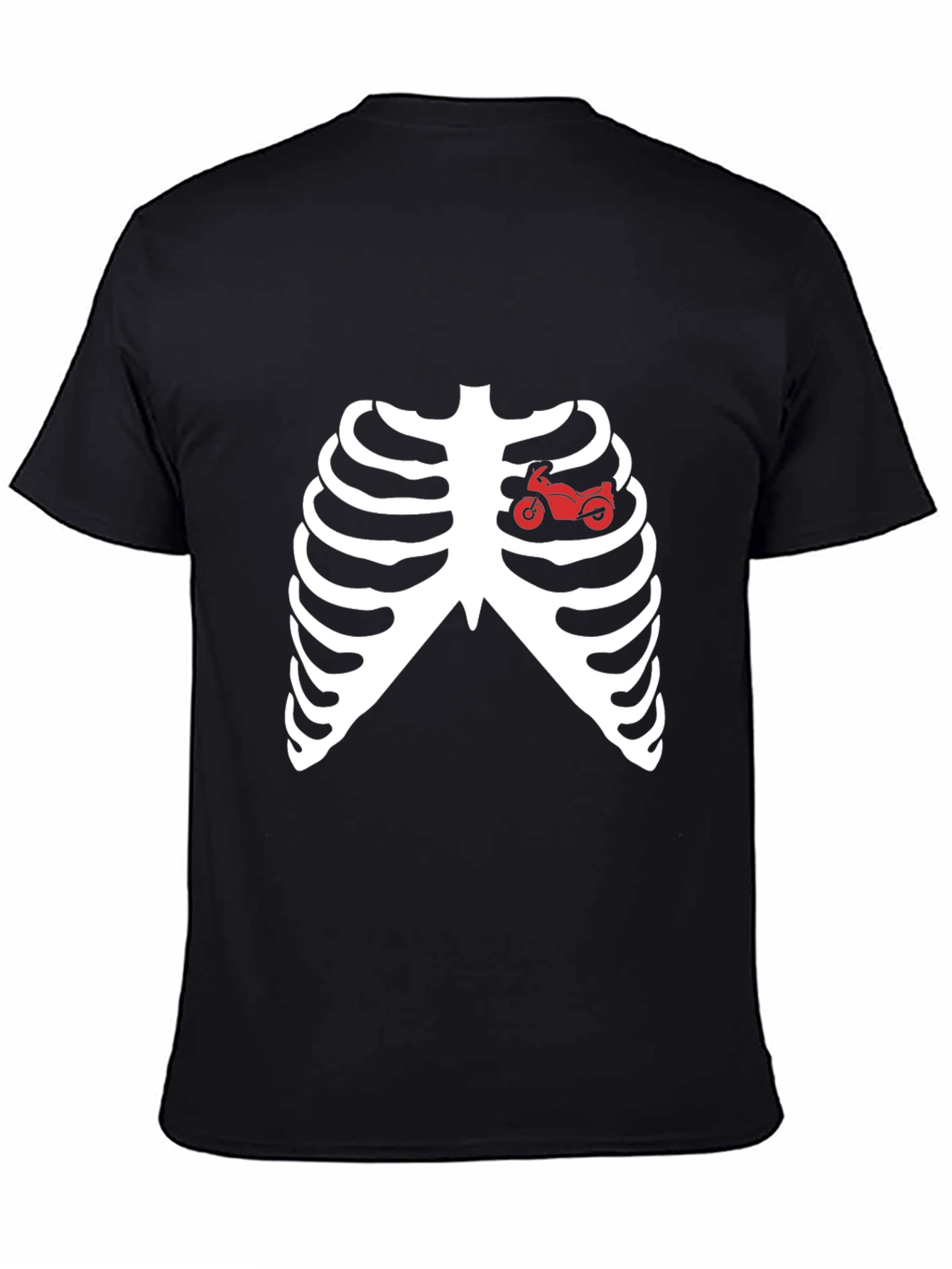 Black Motorcycle Heartbeat T-Shirt view 4