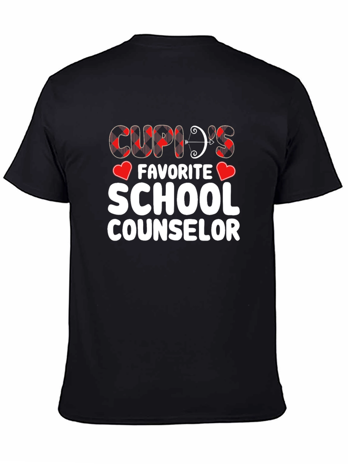Black Cupid's Favorite School Counselor T-Shirt view 4