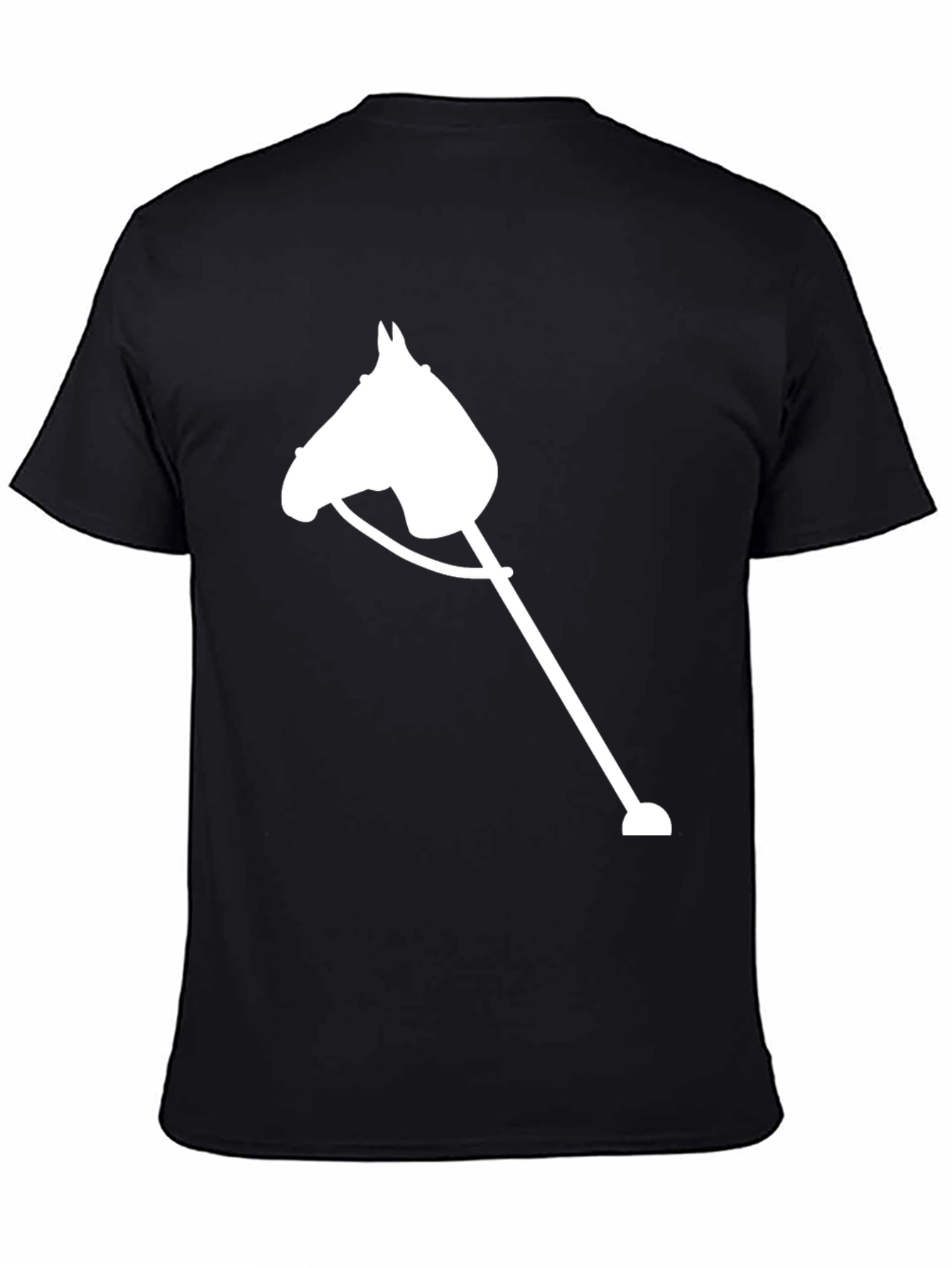 Black Stick Horse Graphic Tee - Unisex Black T-Shirt view 4
