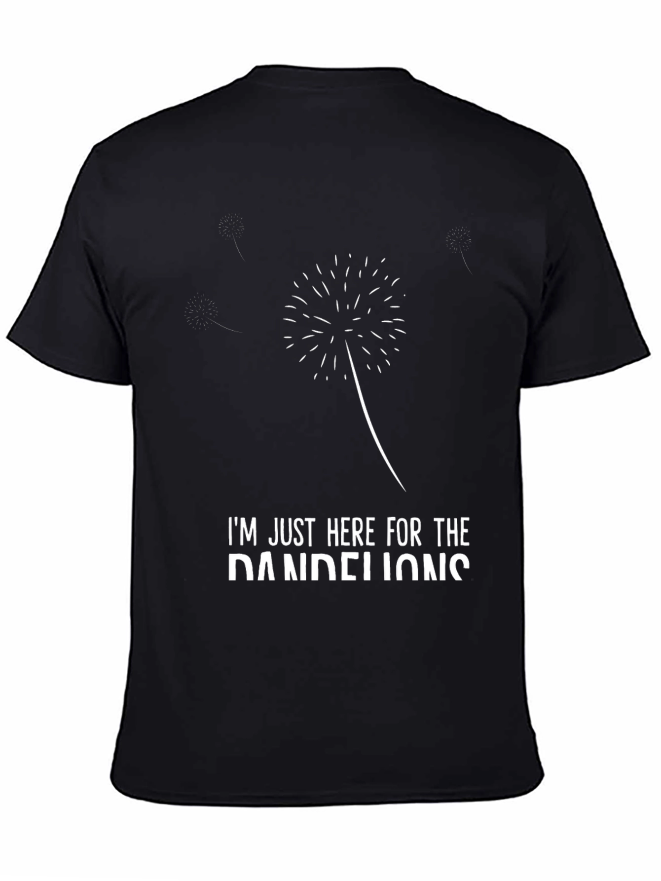 Black Dandelions T-Shirt - Funny Graphic Tee view 4