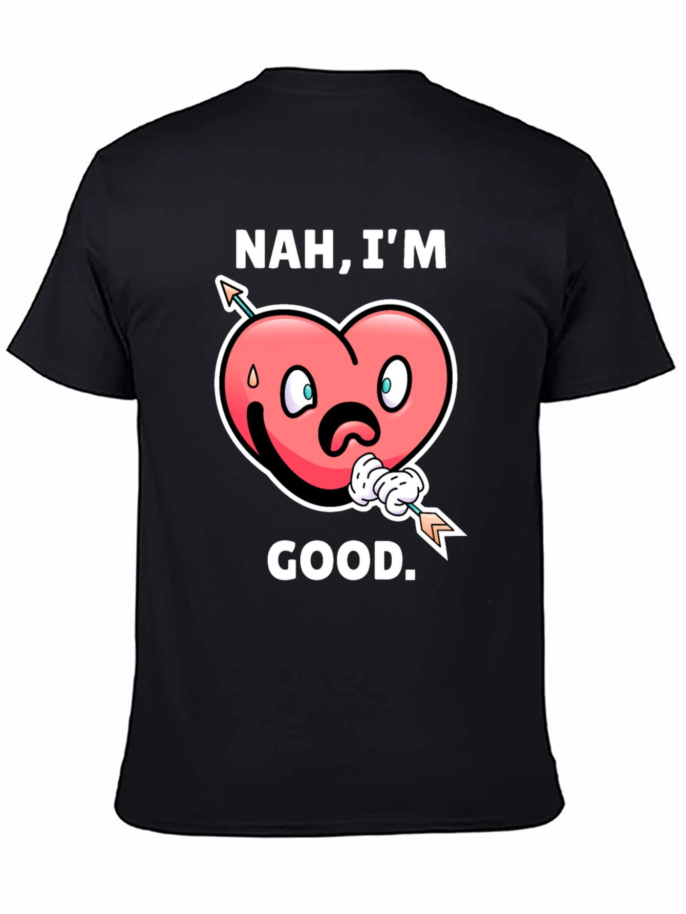 Black Nah, I'm Good! Valentine's Graphic T-Shirt view 4